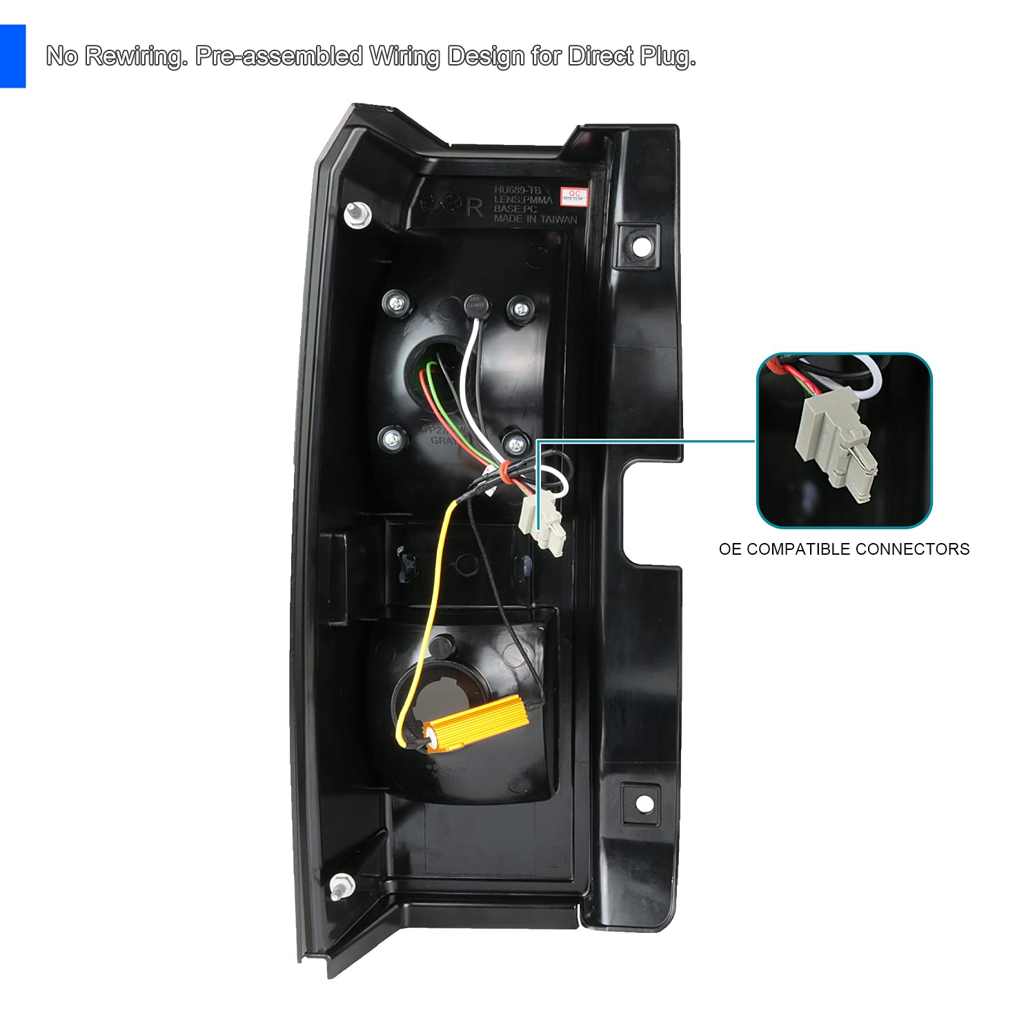 Spec-D Tuning Smoke Led Tail Lights Compatible With 2005-2010 Hummer H3, Left + Right Pair Assembly