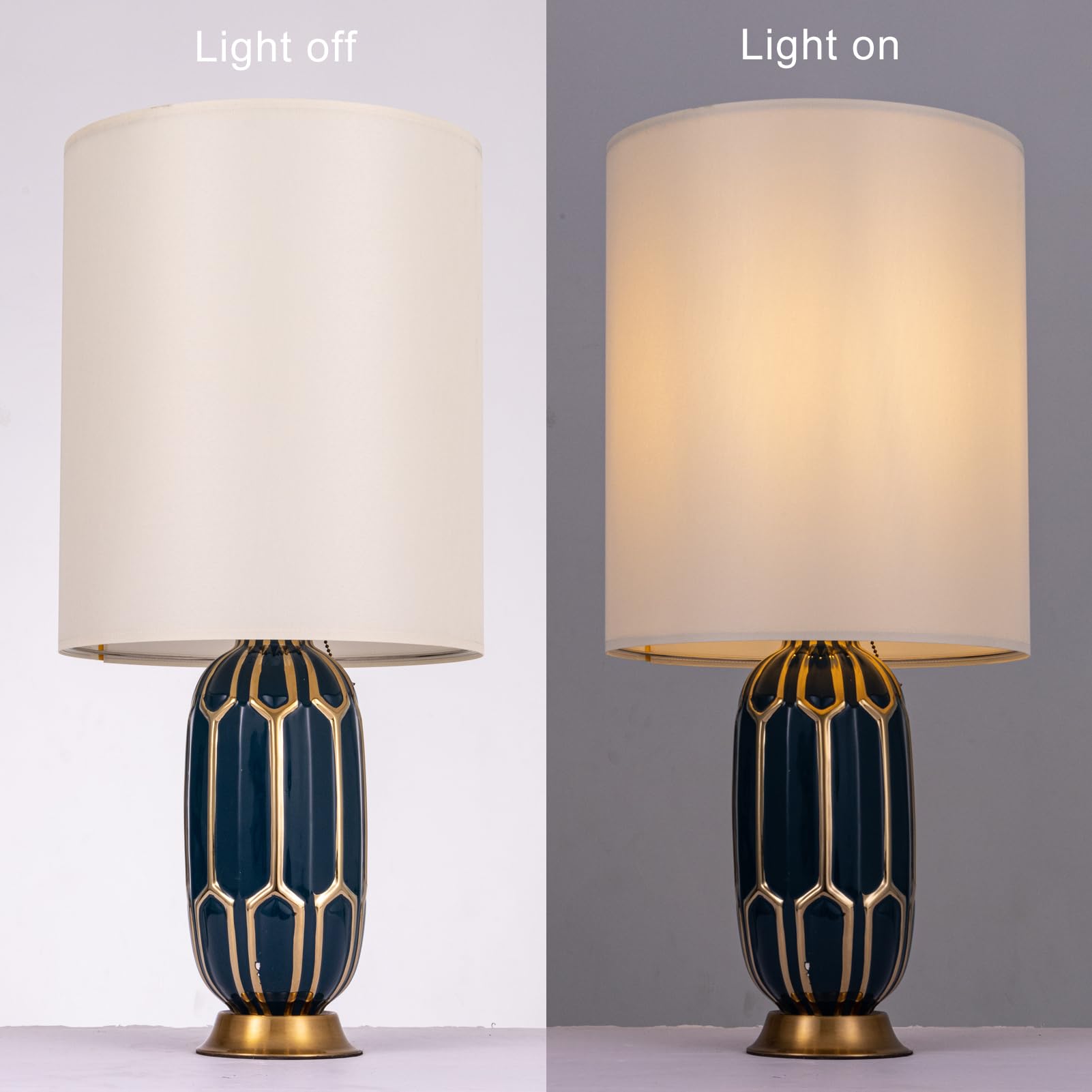 Wellmet Creamwhite 14''X14''X17'' Inches Lampshade, Required Assembly For Table Lamp, Bedside Lamp, Floor Lamp, Fabric Drum Lamp