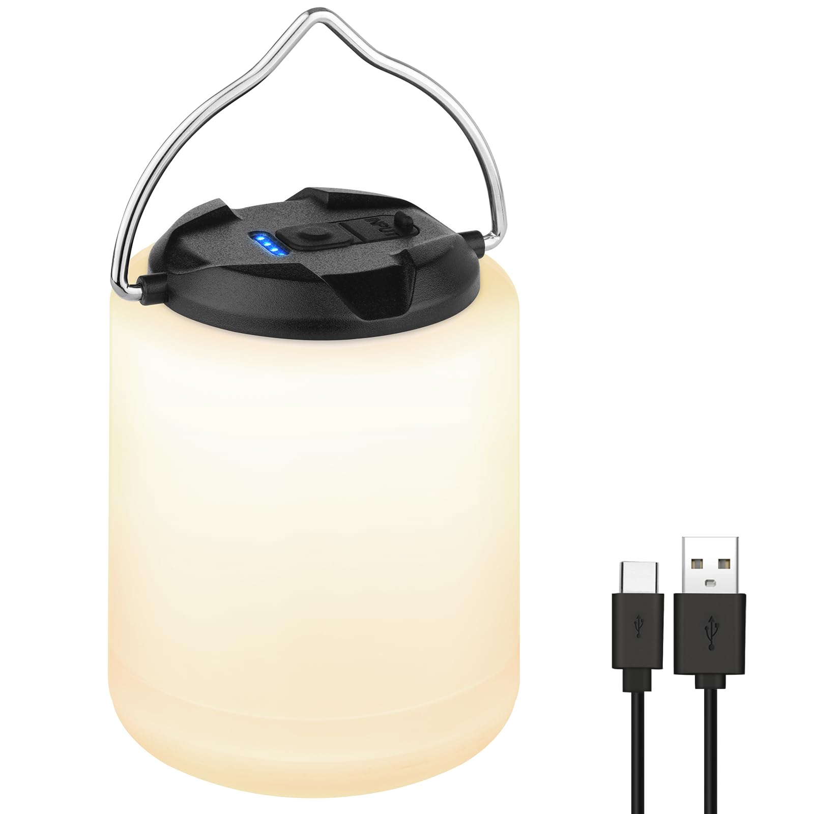 BOBKID LED Camping Lantern, Rechargeable, 1000LM, Water Resistant, Model XQ-Y11, Black