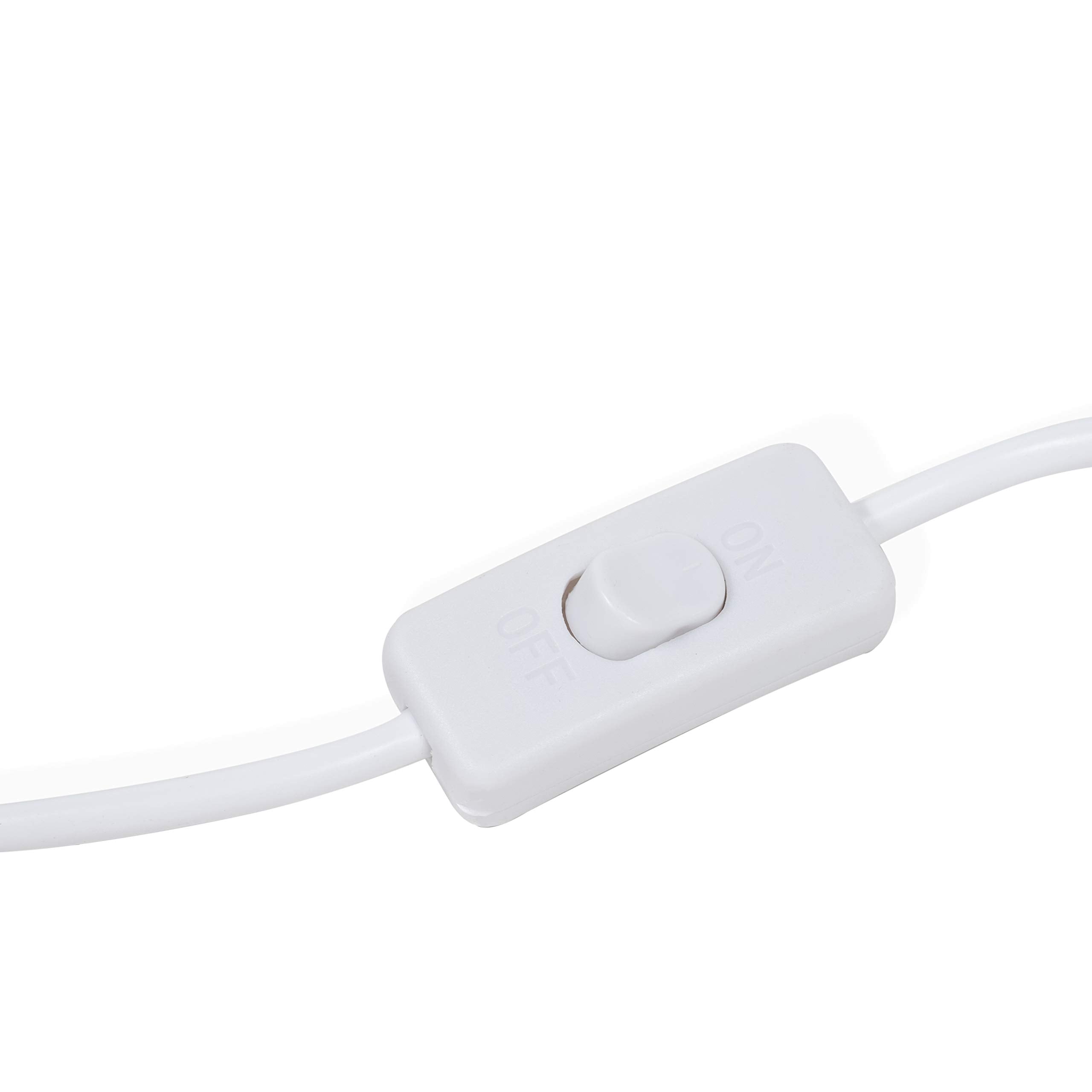 Wallniture Fiore 15ft Hanging Lantern Cord with On/Off Switch, White Plastic Socket Set for Pendant Light Bulbs