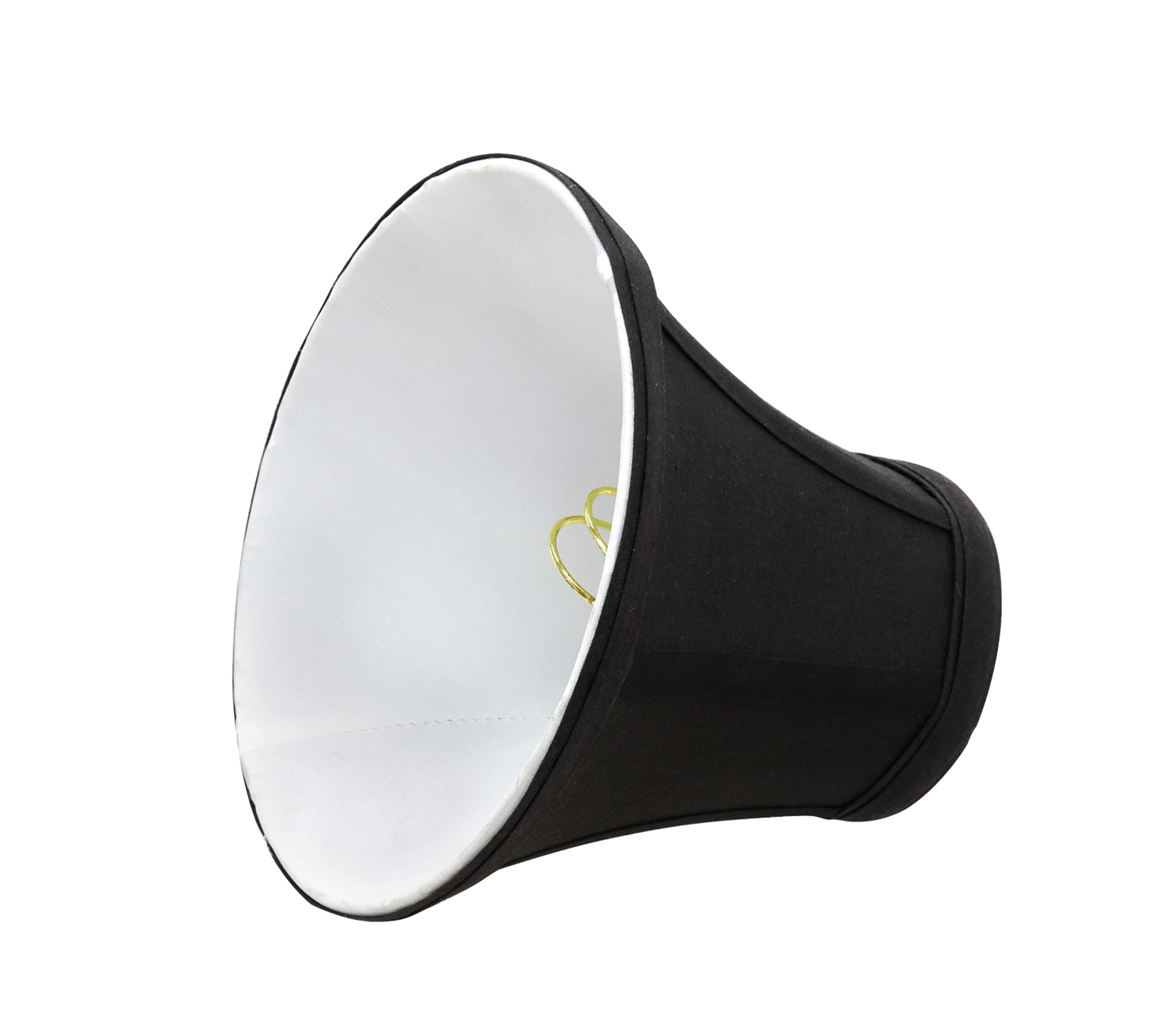 Aspen Creative 30034-2A Small Bell Shape Chandelier Clip-On Lamp Shade Set (2 Pack), Transitional Design In Black, 6&quot; Bottom Width (3&quot; X 6&quot; X 5&quot;)