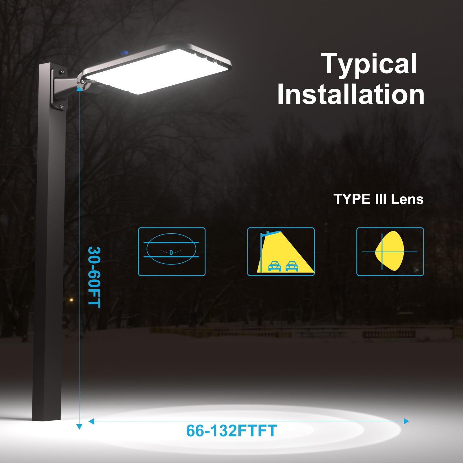 Lightdot 500W Parking Lot Lighting 75000Lm 5000K Led Parking Lot Lights With Dusk To Dawn Photocell  Ip65 Waterproof Arm Mount-2Pack (Coverage: 66~121Ft At Height:30~55Ft)