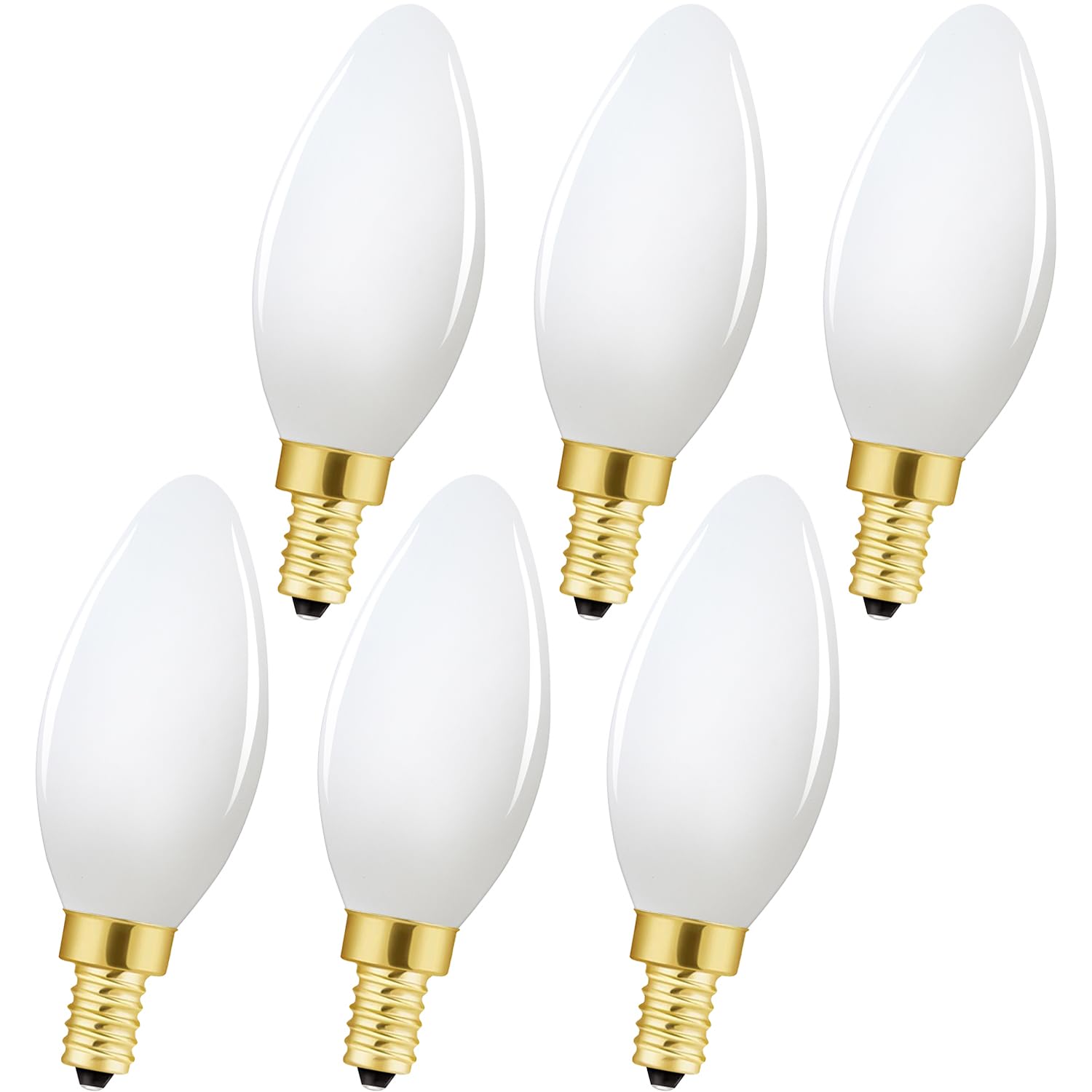 Xininsun E12 Frosted Led Bulb 6W Equivalent E12 Candelabra Bulb 60 Watt Daylight 4000K Matt White Glass Ac120V 600Lm Dimmable B1