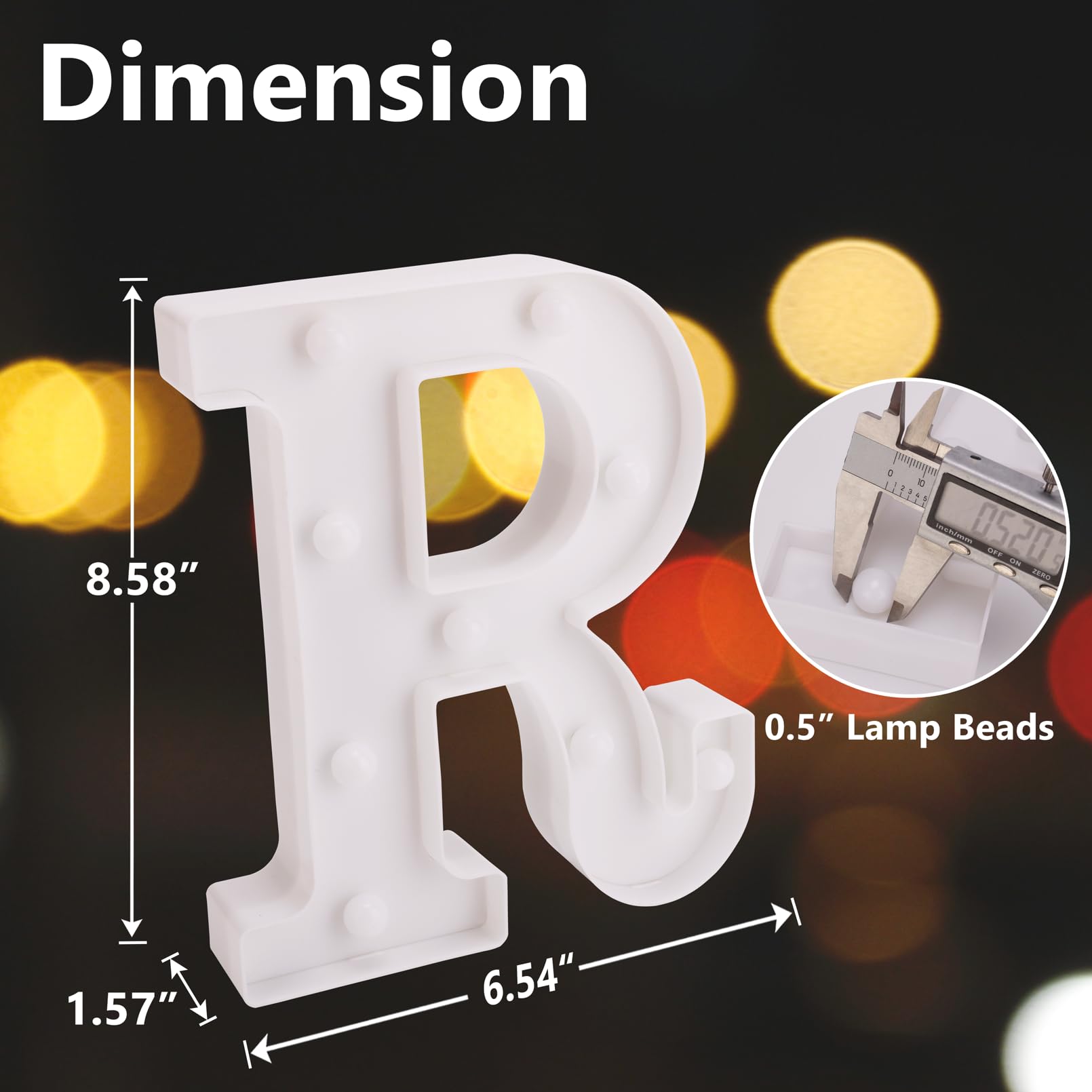 Tronsboo Led Marquee Sign Light Up Letters, Alphabet Light Up Letters Sign, Battery Powered Led Letter Lights For Night Light, Wedding, Birthday, Party, Christmas Or Home Decor (Letter R)