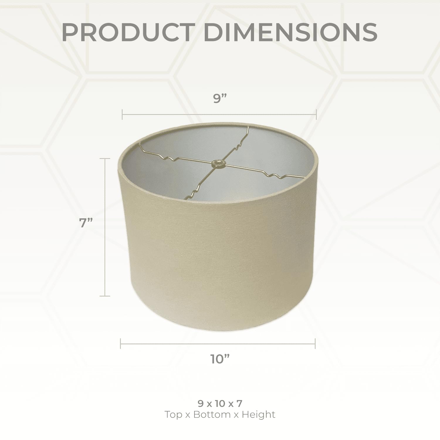 Royal Designs, Inc. Shallow Drum Lamp Shade HB-610-10LNBG, Linen Beige, 9 x 10 x 7, Wood Material