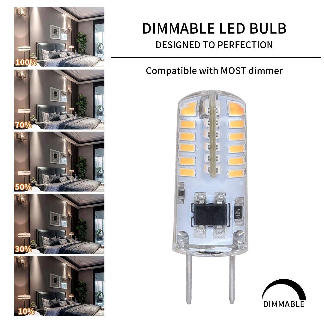 Nobranded G8 LED Bulb, 10-Pack Dimmable Warm White 3000K, Equivalent to 20W-25W T4 G8 Halogen