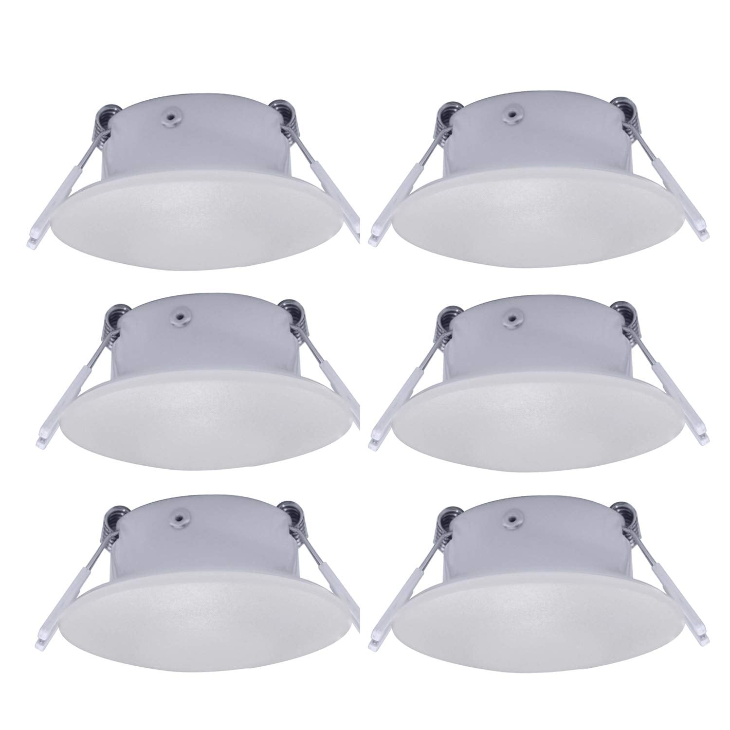 Facon 3 Inch LED RV Puck Light, Aluminum, 3400K Warm White, Model RVR3H-MH34-6PKS, Pack of 6