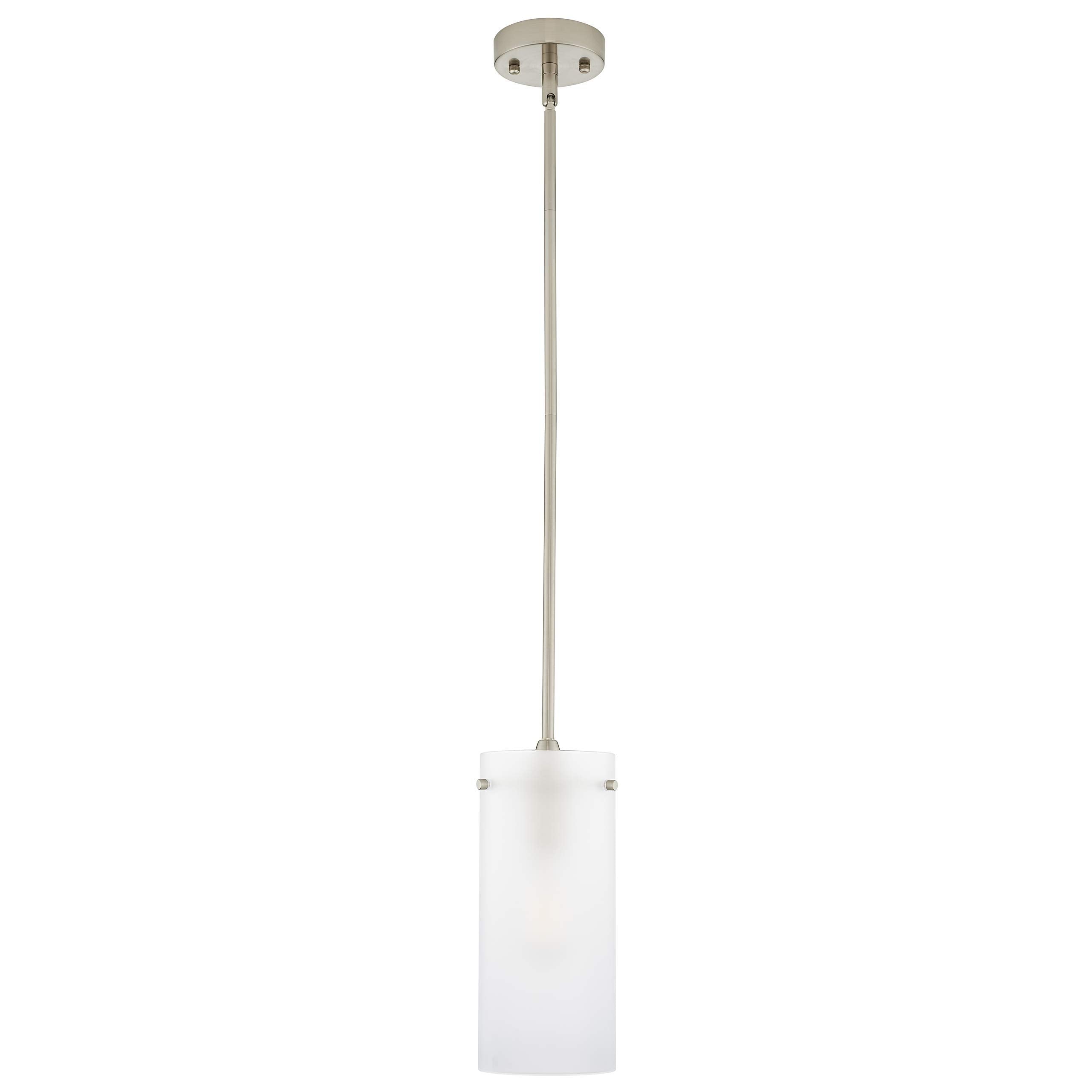 Linea di Liara Modern Pendant Light - Brushed Nickel, Large Metal Shade, Model LL-P312F-BN
