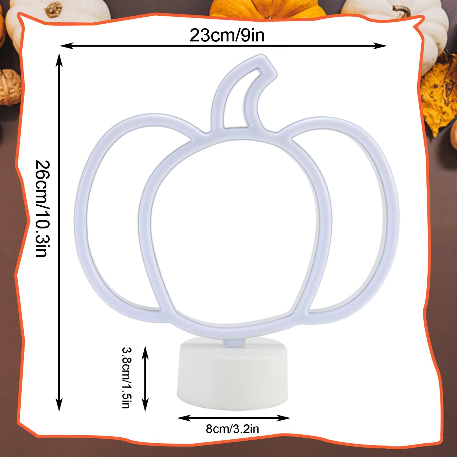Yaozhou Thanksgiving Table Decor,Pumpkin Lights Lamp, Neon Signs Battery Operated, Halloween Decorations Indoor, Cute Vintage Fall Decor For Home, Room, Kitchen, Desk, Office