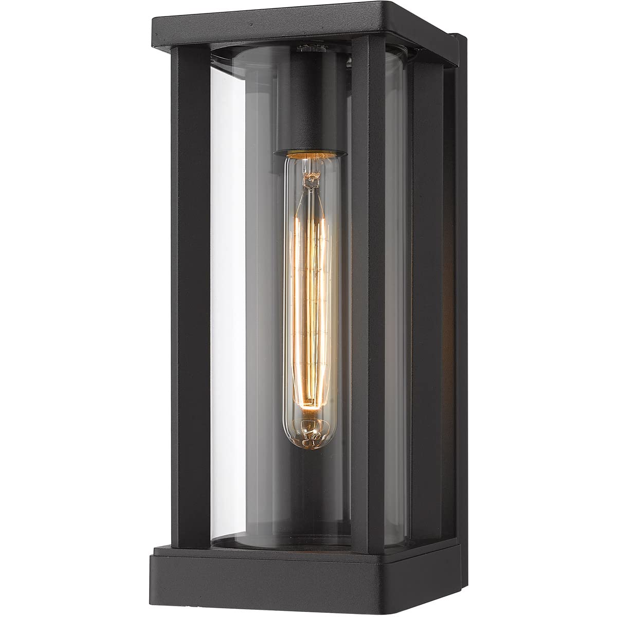 Z-Lite Outdoor Wall Sconce 1 Light Black Glass Model 586S-BK 12.5x7x5.25