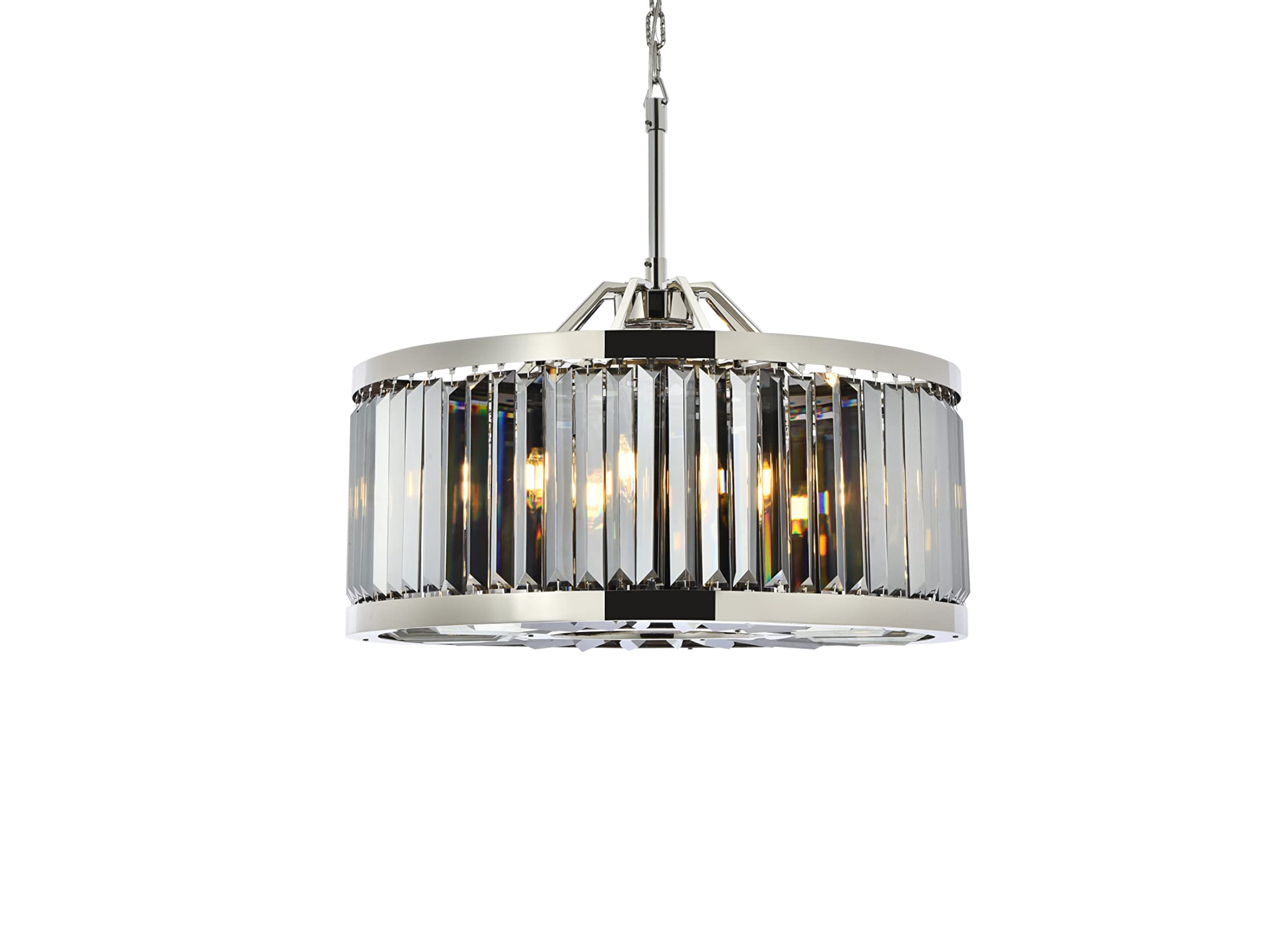Elegant Lighting 1233D28PN-SS-Rc 155 x 28 in chelsea 8 Light Polished Nickel chandelier