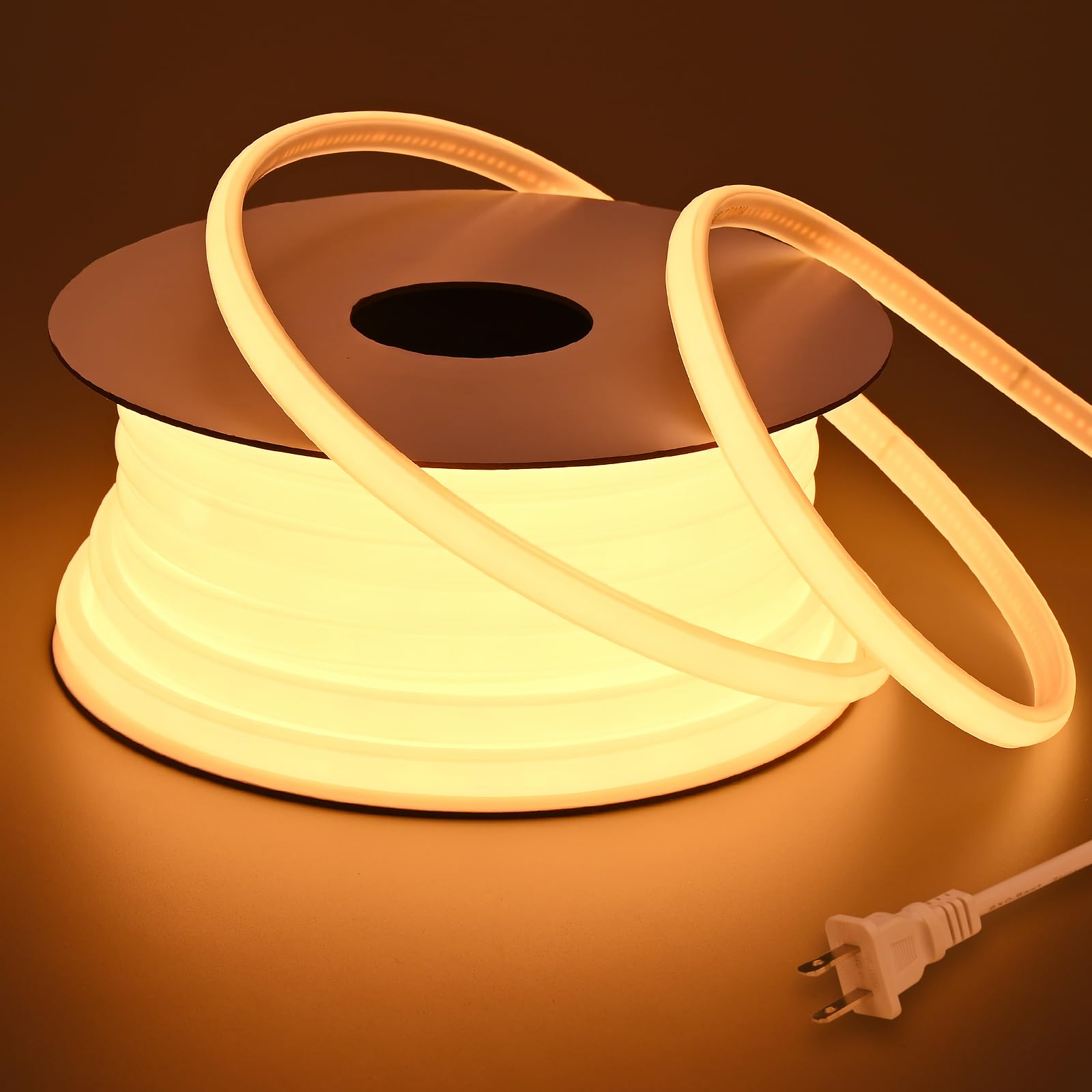 BENLUN AC 110V COB LED Band Lights Outdoor Waterproof 65.6ft  2700K Warm White Super Bright 200W CRI 90+ LED Rope Light  IP65 Flexible Cuttable  for Bedroom Garden Commercial House