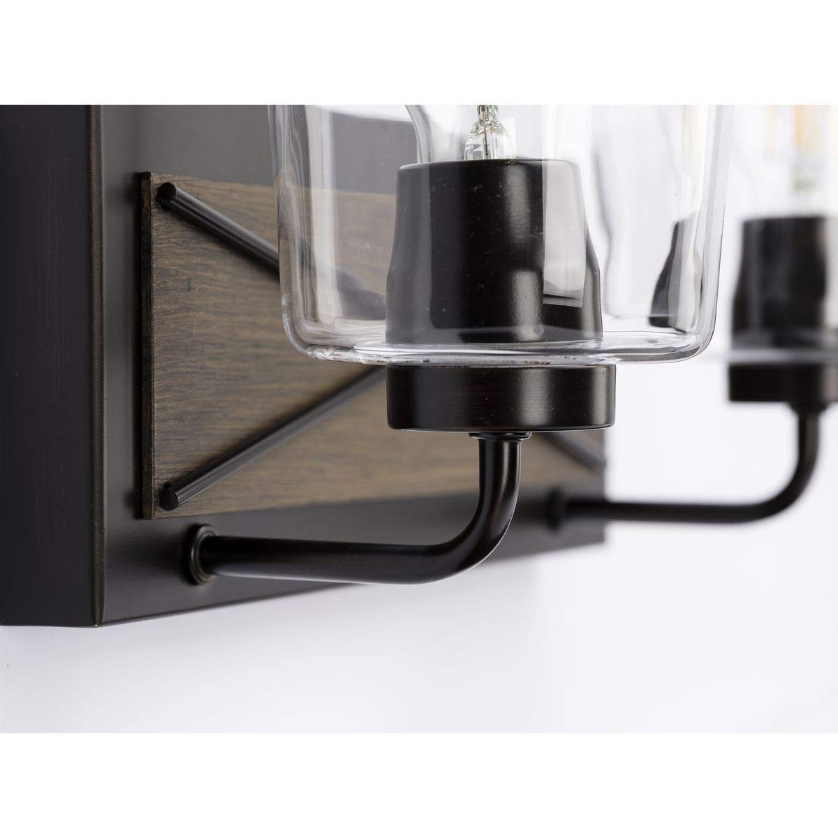 Progress Lighting Briarwood Collection 4-Light Clear Glass Coastal Bath Vanity Light Antique Bronze