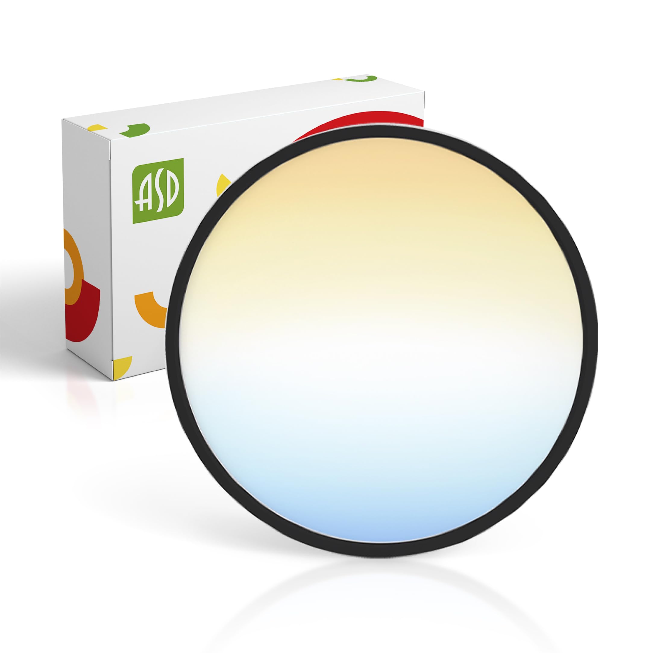 ASD LED 12 Inch Round Flush Mount Ceiling Light Fixture | 24W 1900LM 2700-6000K 120V | 5CCT, Dimmable, Ultra Slim, ETL Listed | 