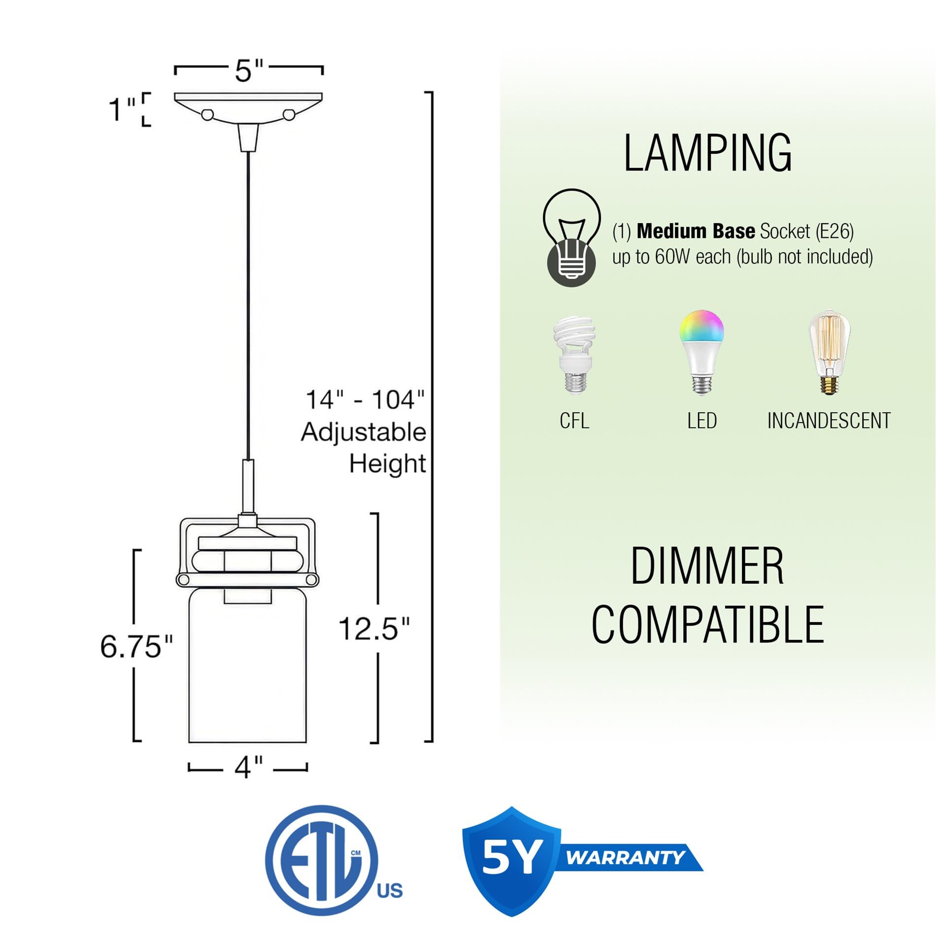 Kira Home Wyer Pendant Light, 8in Modern Industrial, Oil Rubbed Bronze, Dimmable, Mini Clear Glass Shade, Model RV-CP1124279-OB