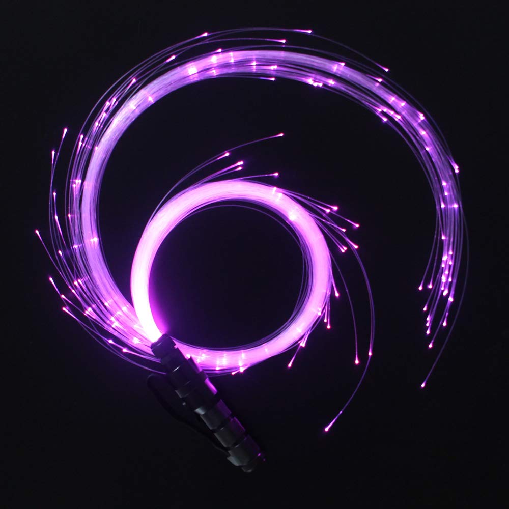 CHINLY Fiber Optic LED Whip - 40 Color Effects, 360° Swivel, Battery Powered, Multicolor, Model FO2847US02