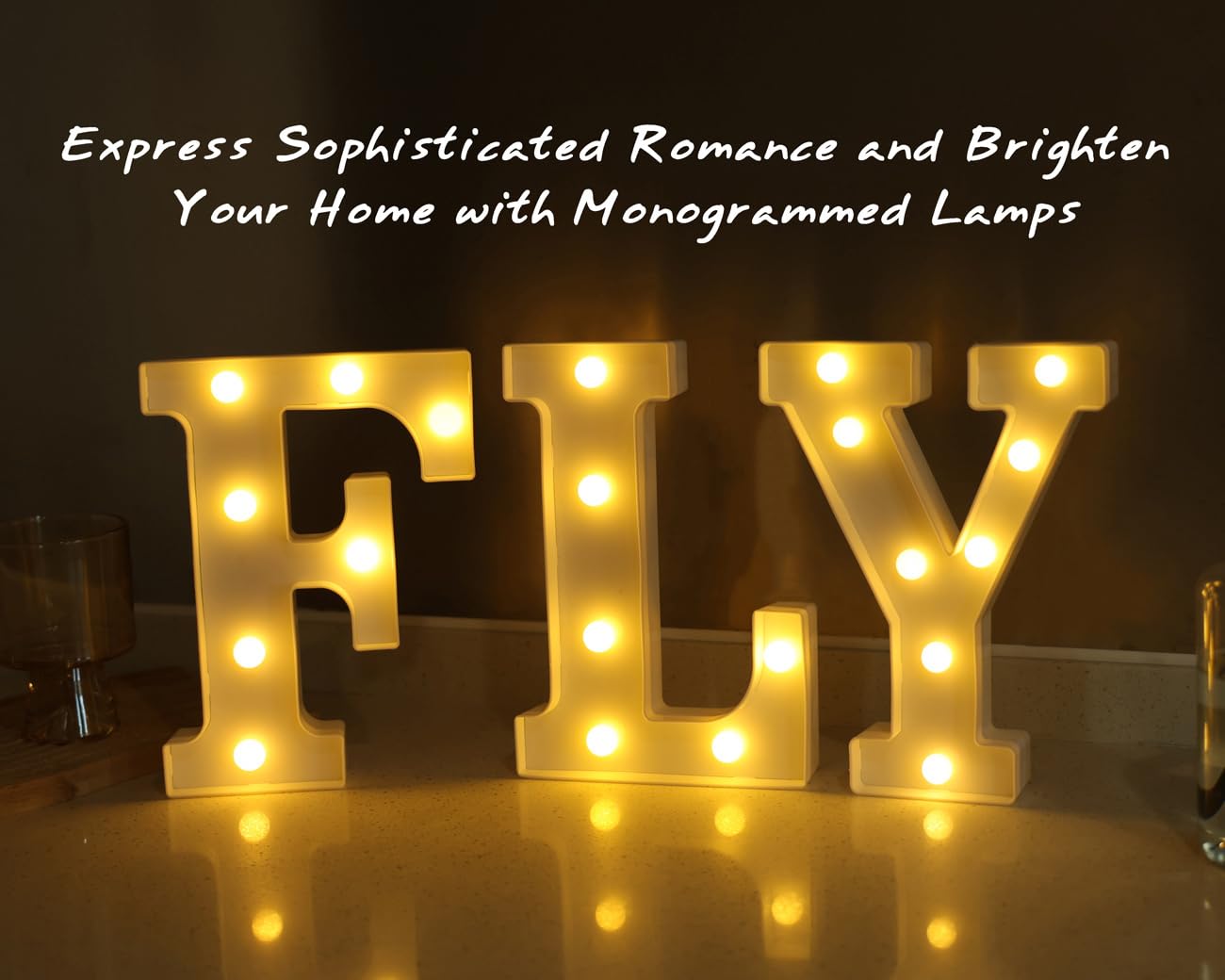 IFDGCTK LED Light Up Letters, Decorative Marquee Alphabet, Battery Powered, Warm Light, Size L