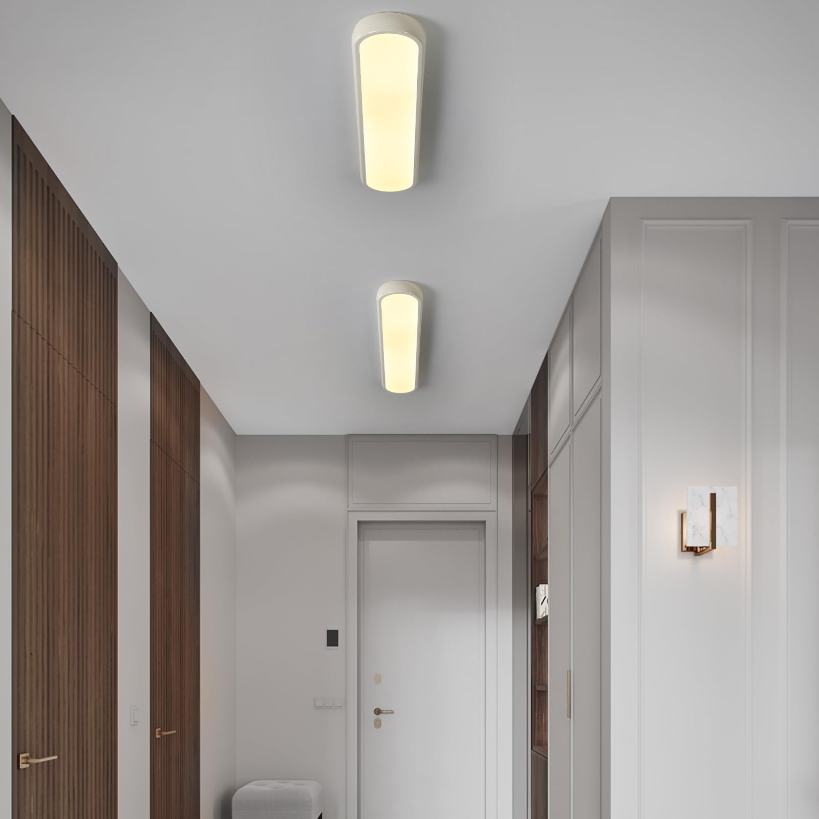 Qcyuui Dimmable Led Ceiling Light With Remote 39.4 In Long Ceiling Light Fixture Modern Flush Mount Ceiling Lamp Kitchen Lighting Fixtures Ceiling For Office Bedroom Hallway(Cream/48W)