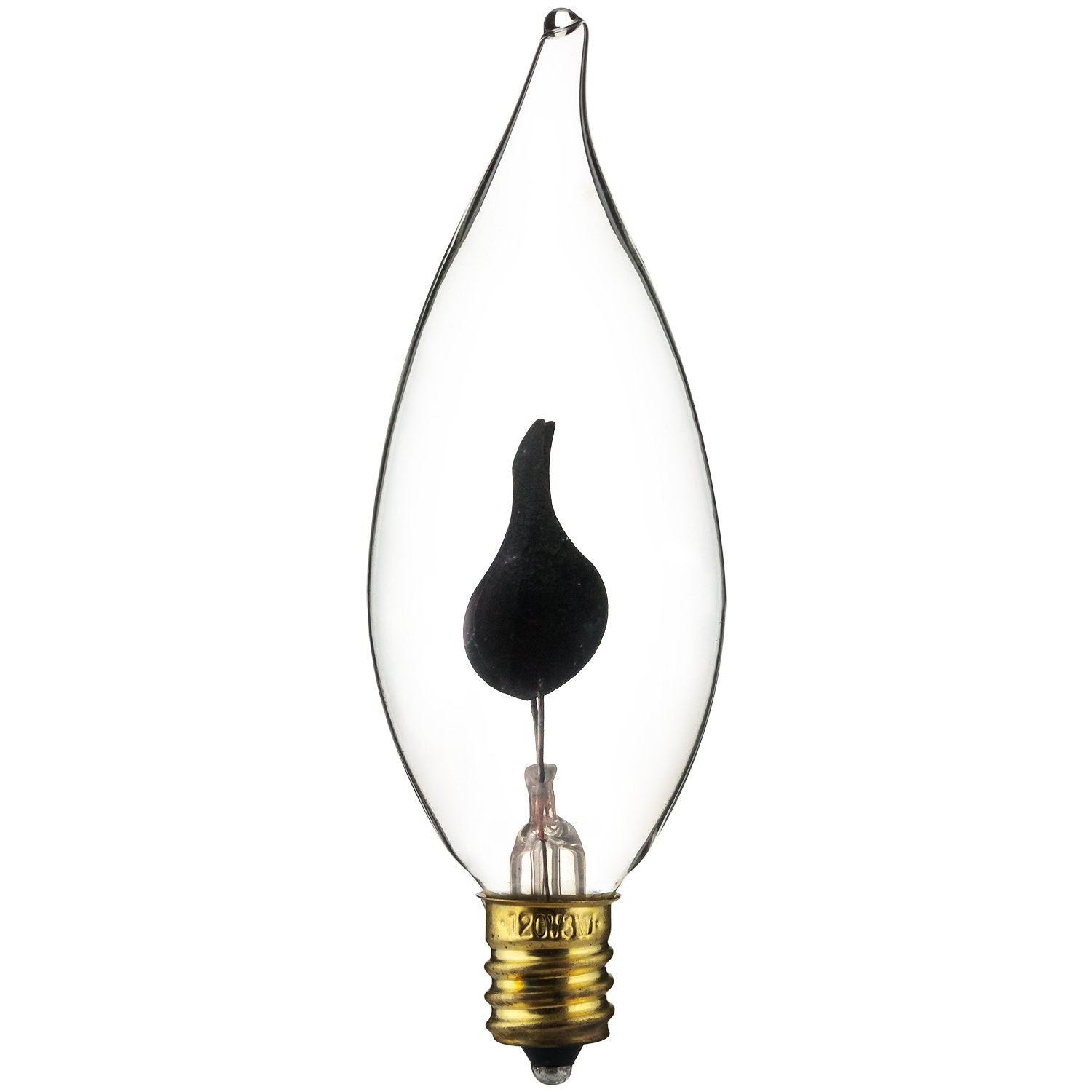 Sunlite Flame Tip Halloween Incandescent Bulbs, Candelabra Base E12, 25 Pack, Orange, Model 40105, Glass