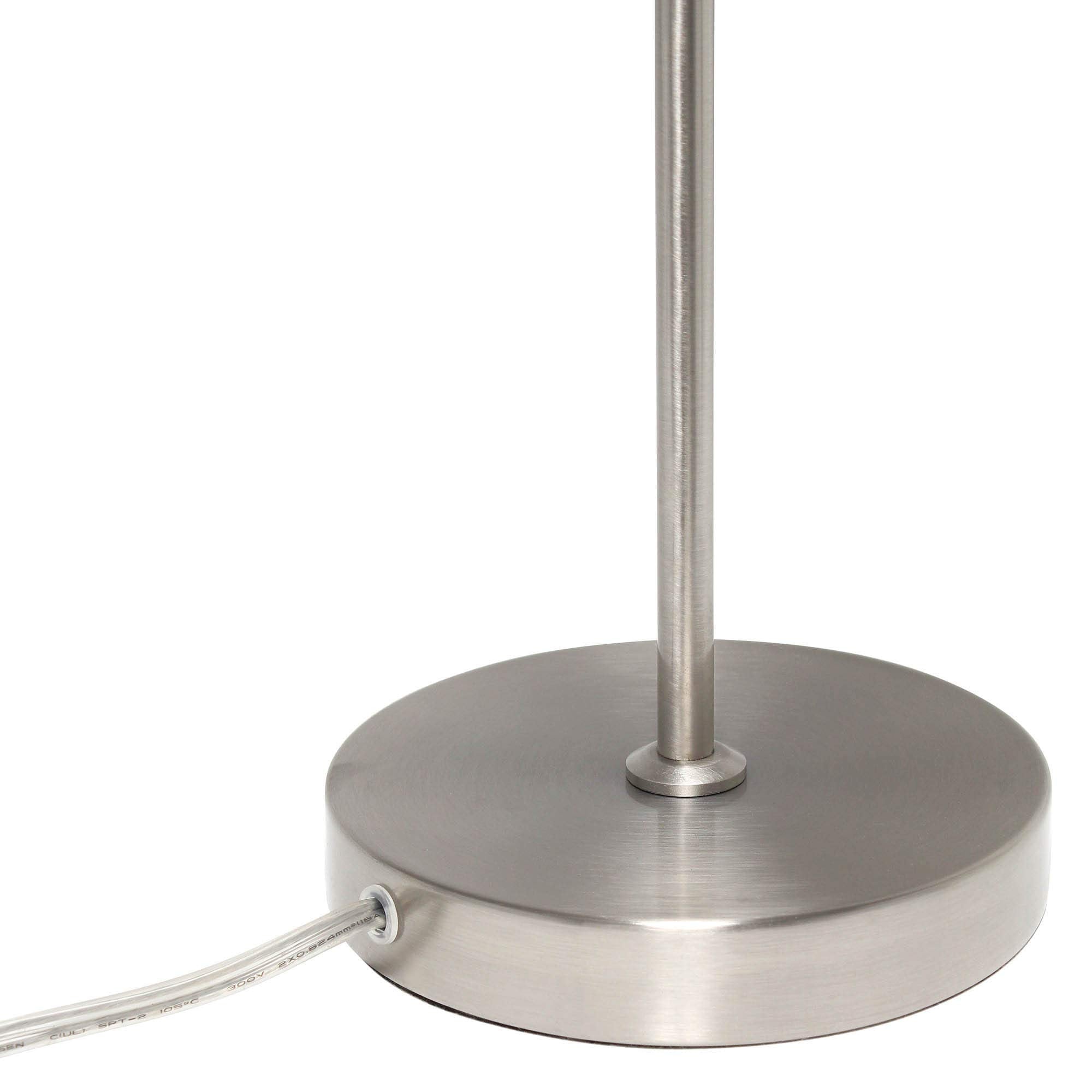 LALIA HOME Mid Century Table Lamp, Brushed Nickel, Metal, 10inL x 6inW x 20.25inH, Model LHT-5031