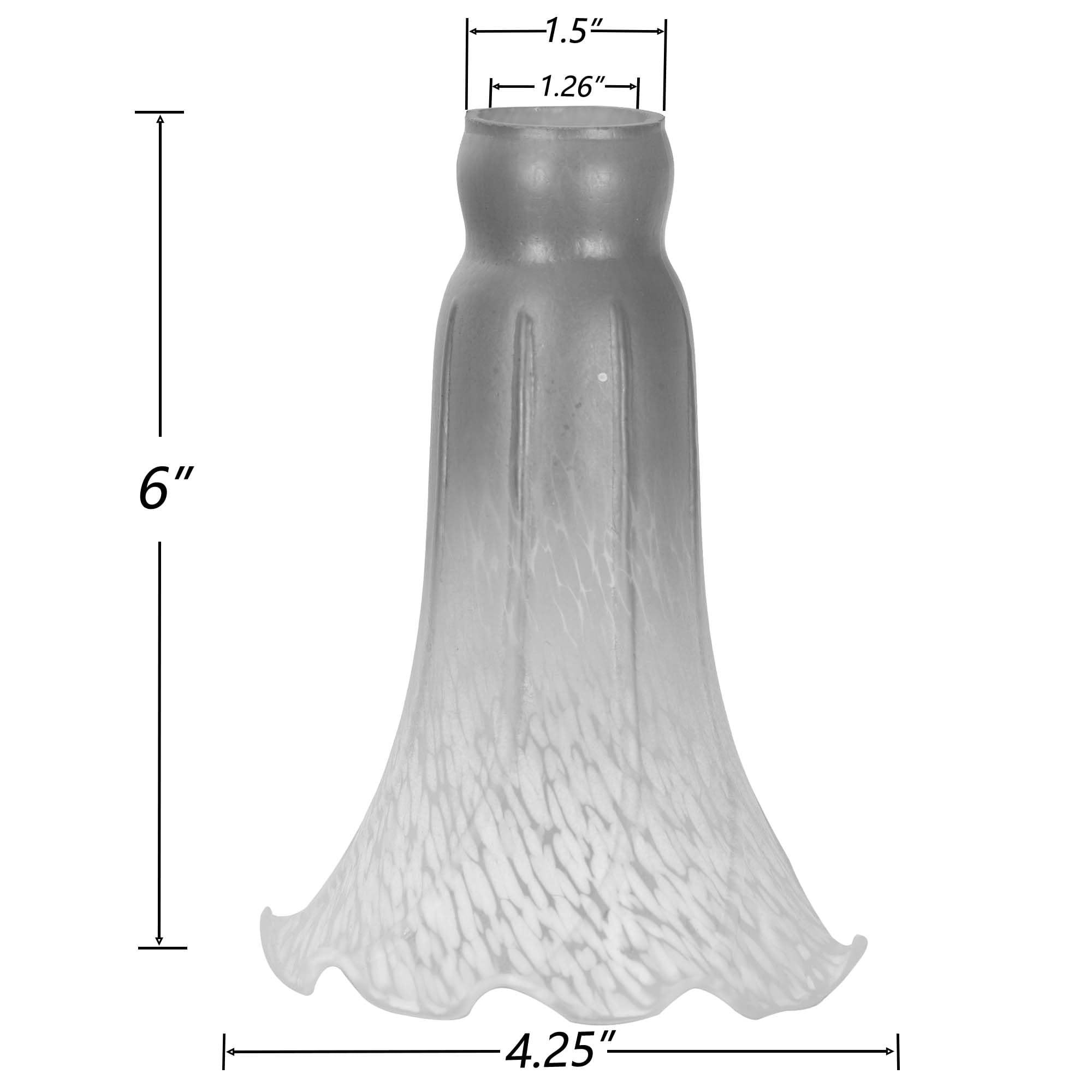 Bieye Ls27 Lily Flower Blown Glass Lampshade (Orange Brown, Opening I.D. 1.26'' X O.D. 1.5'')