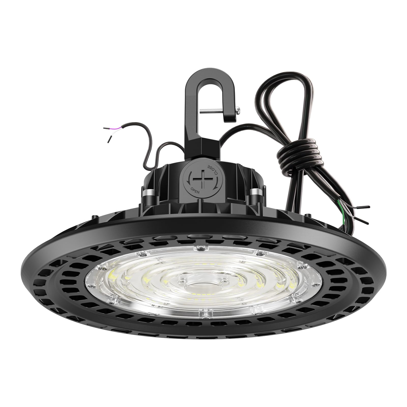 G GJIA High Bay LED Lights, High Bay Led Shop Lights for Warehouse Barn Factory, 5000K Daylight, 200W, 100-277V, Dimmable 0-10V,