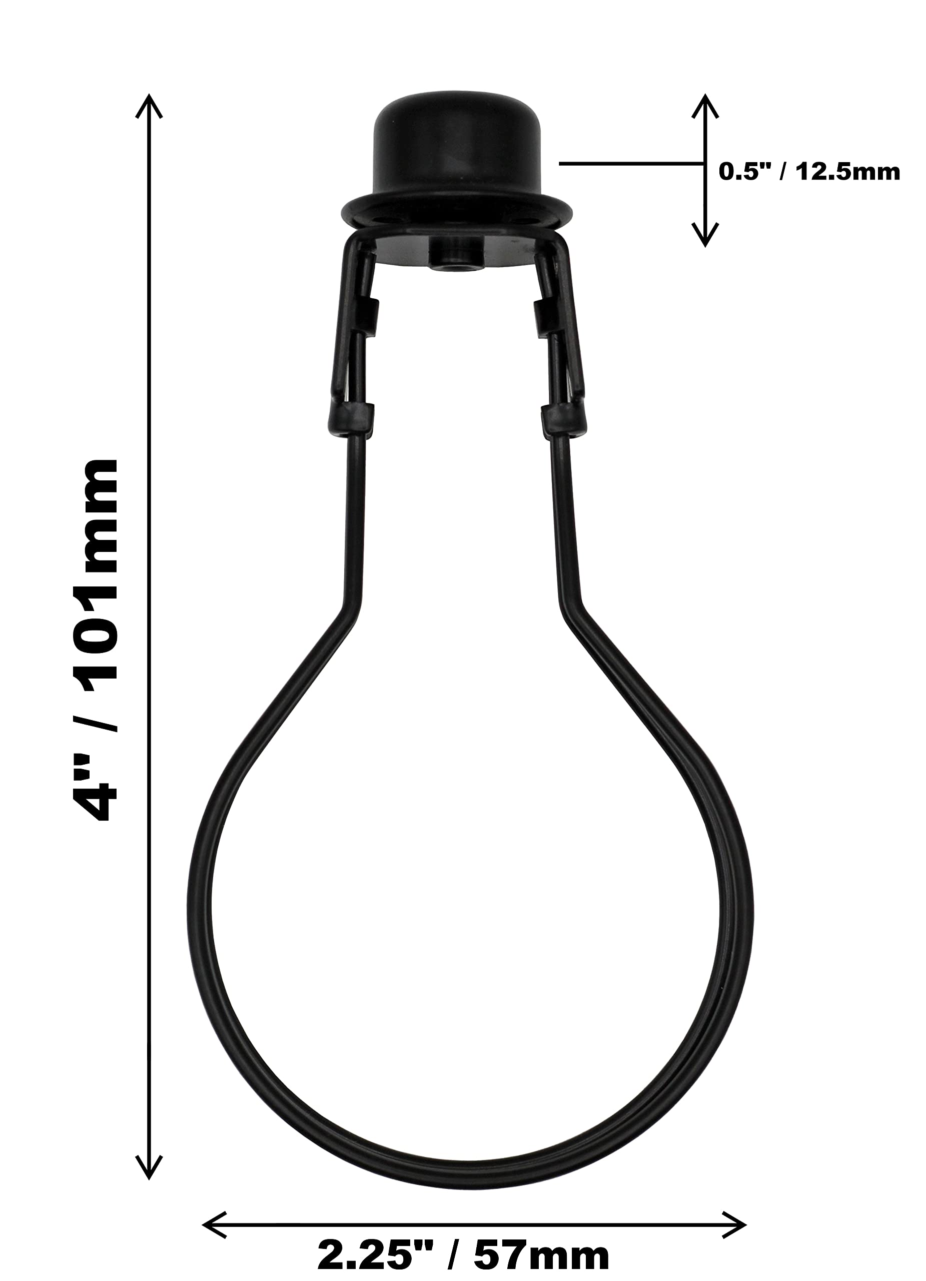 Creative Hobbies? Lamp Shade Light Bulb Clip Adapter Clip On With Shade Attaching Finial Top, Black Color | 2 Pack