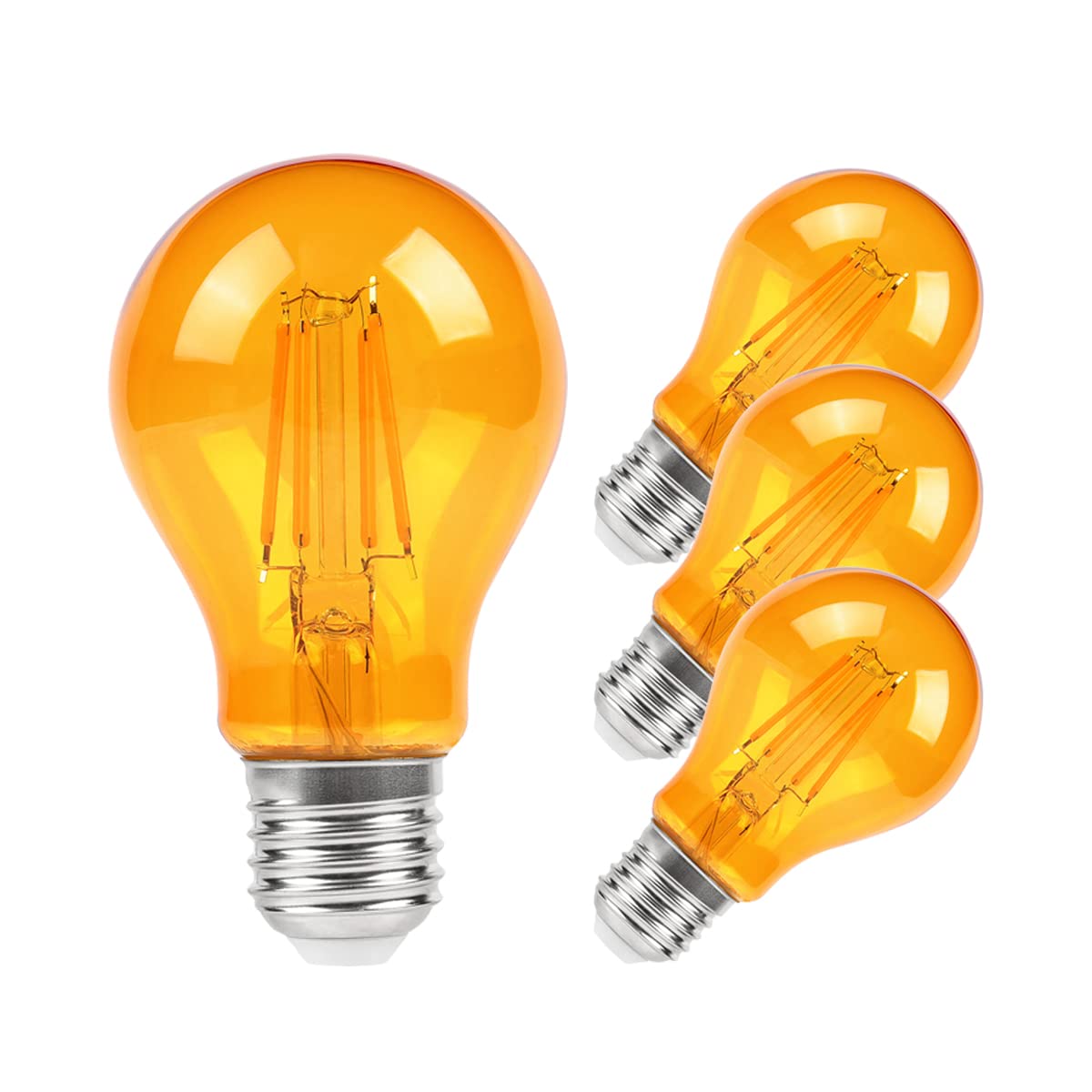 Kinur Led Edison Bulbs, 60 Watt Light Bulbs Replacement 6W 2000K E26 A19 Amber Soft Light Bulbs Warm Light Bulb For Bedroom, Hea