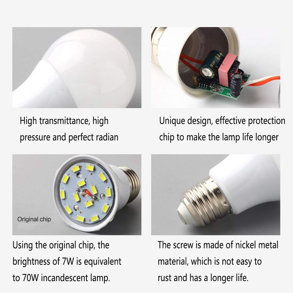 Konpway 12V Low Voltage Led Light Bulbs - Warm White 7W(Only For 12V), Pack Of 2