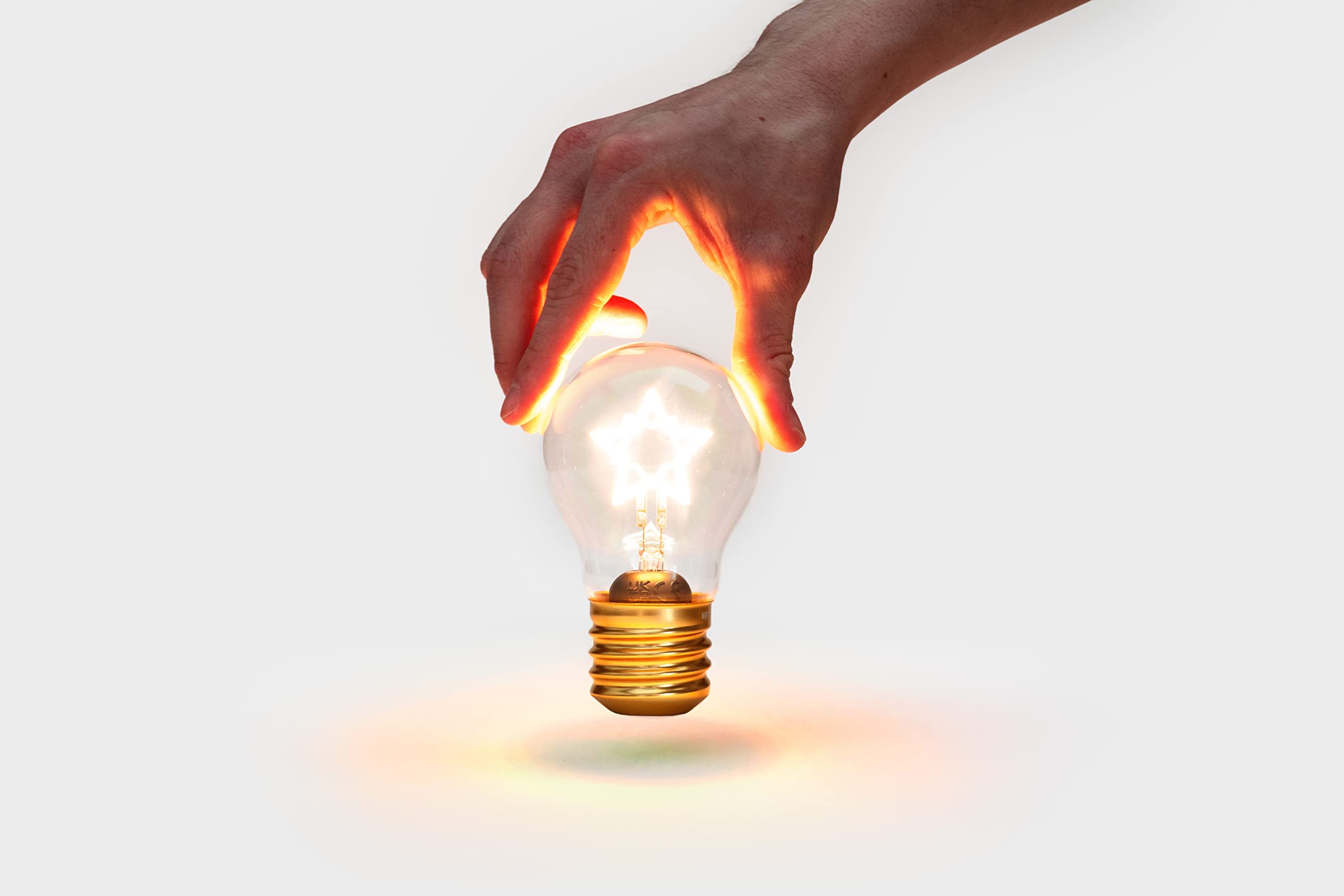 Suck UK Rechargeable Star Shaped Table Lamp - Gold, USB Light, Cordless Edison Bulb Night Light for Bedroom, Model SK LIGHTBULB4