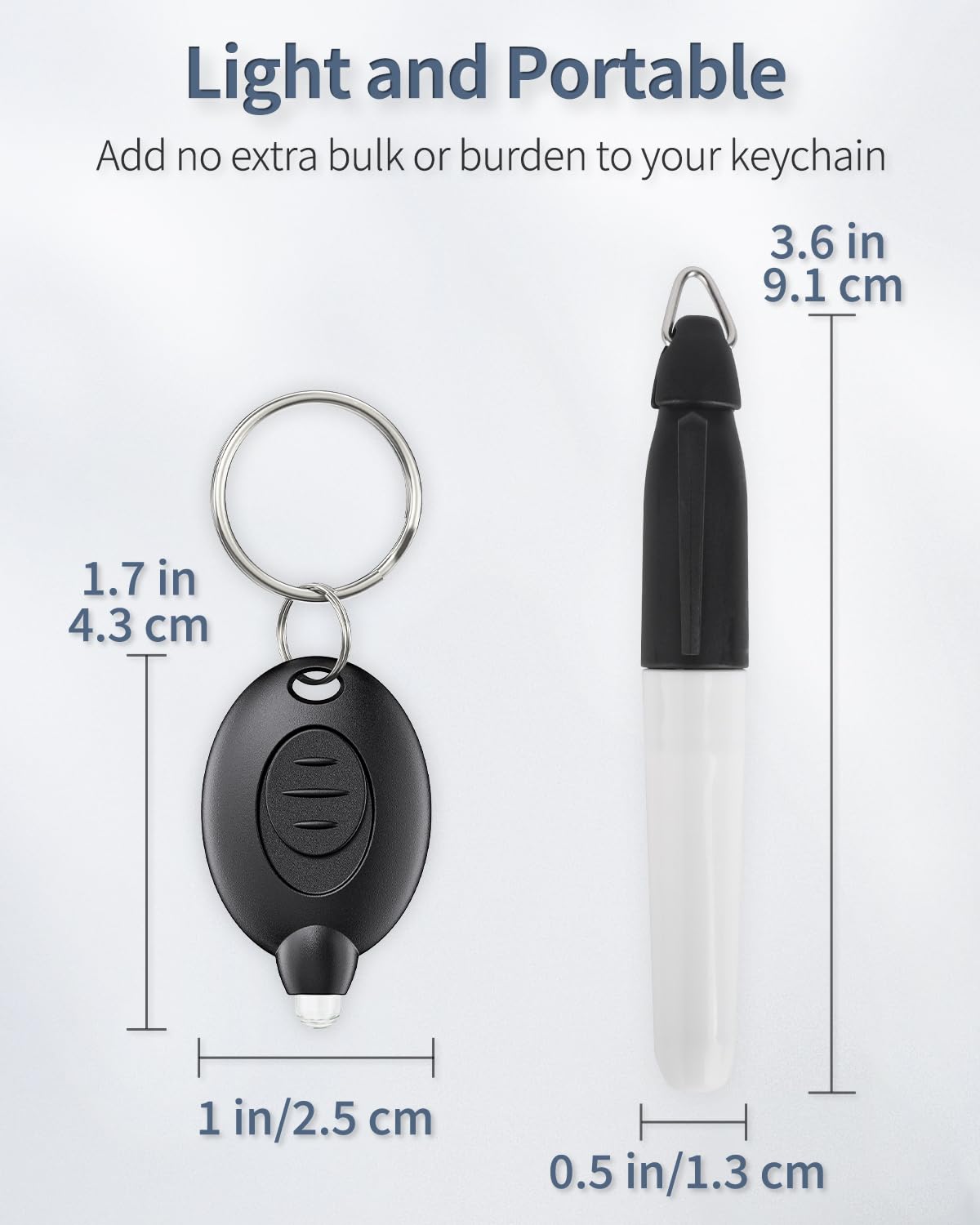 Uniclife Mini Keychain Flashlights & Marker Pens, 12 Lumen Led Torches For Nurses & Doctors, 12 Pcs