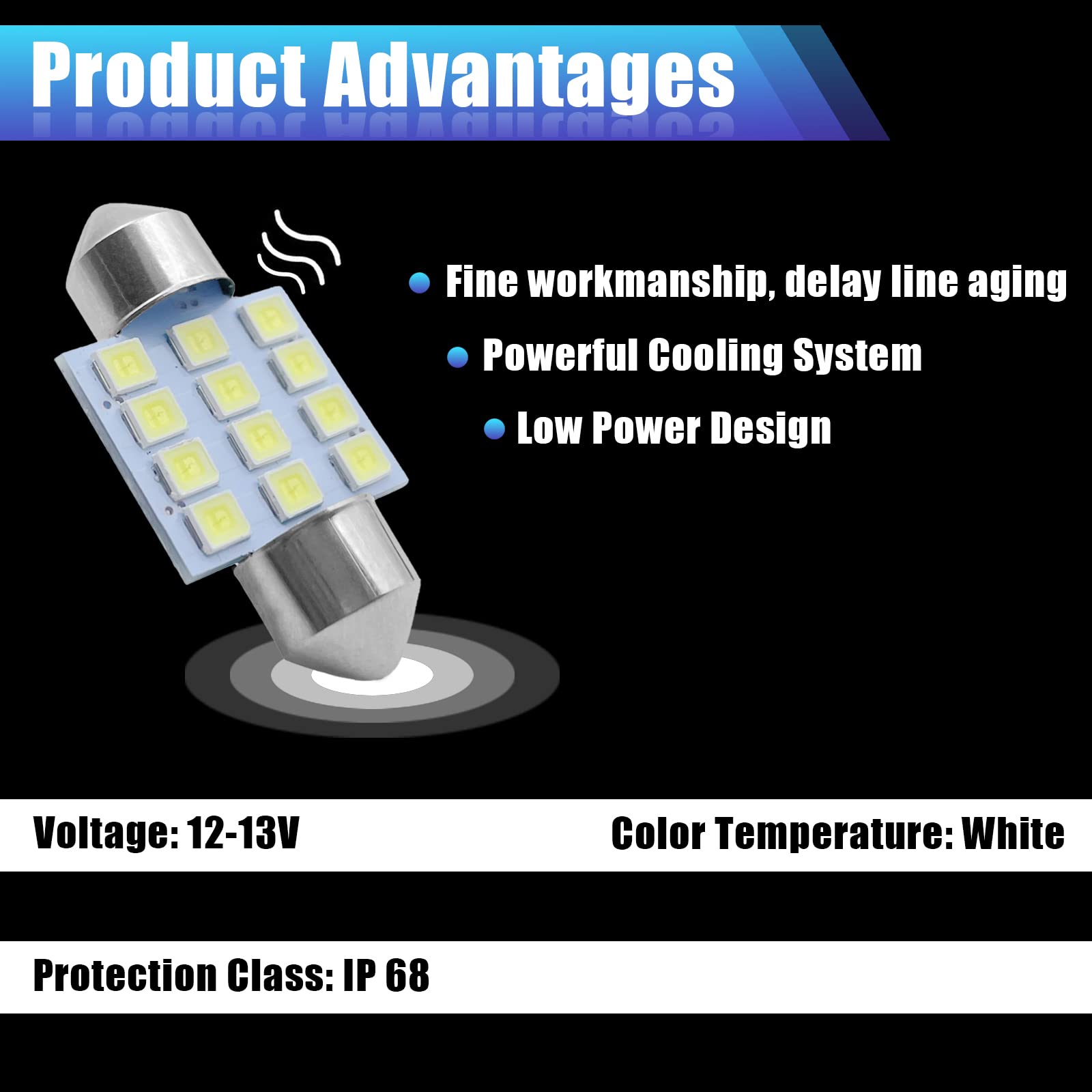 Yogeier Car Led Bulb, Led Combination Set Of 24 Sets, Used For Car Interior/Indoor Map Dome/ Trunk / License Lights, Etc. (White