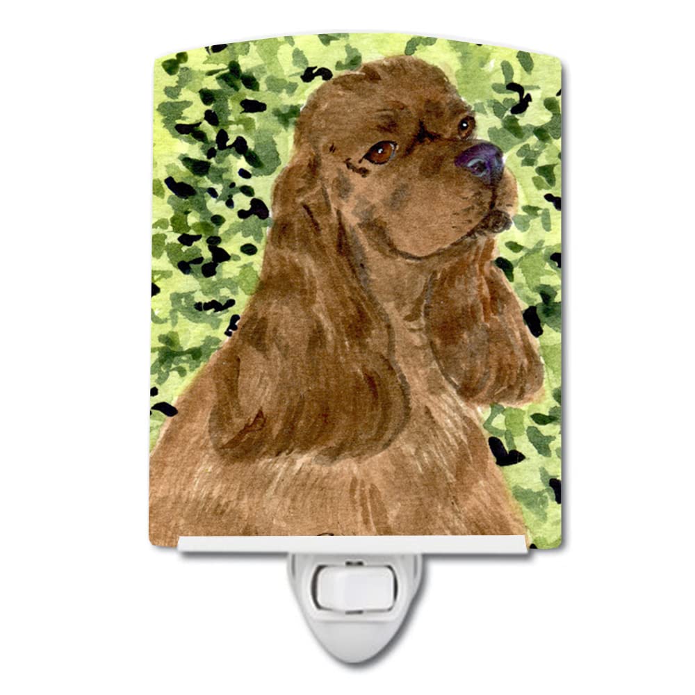 Caroline'S Treasures Ss8807Cnl Cocker Spaniel Ceramic Night Light Compact, Ul-Certified, Ideal For Bedroom, Bathroom, Nursery, Hallway, Kitchen, 6X4X3, Multicolor