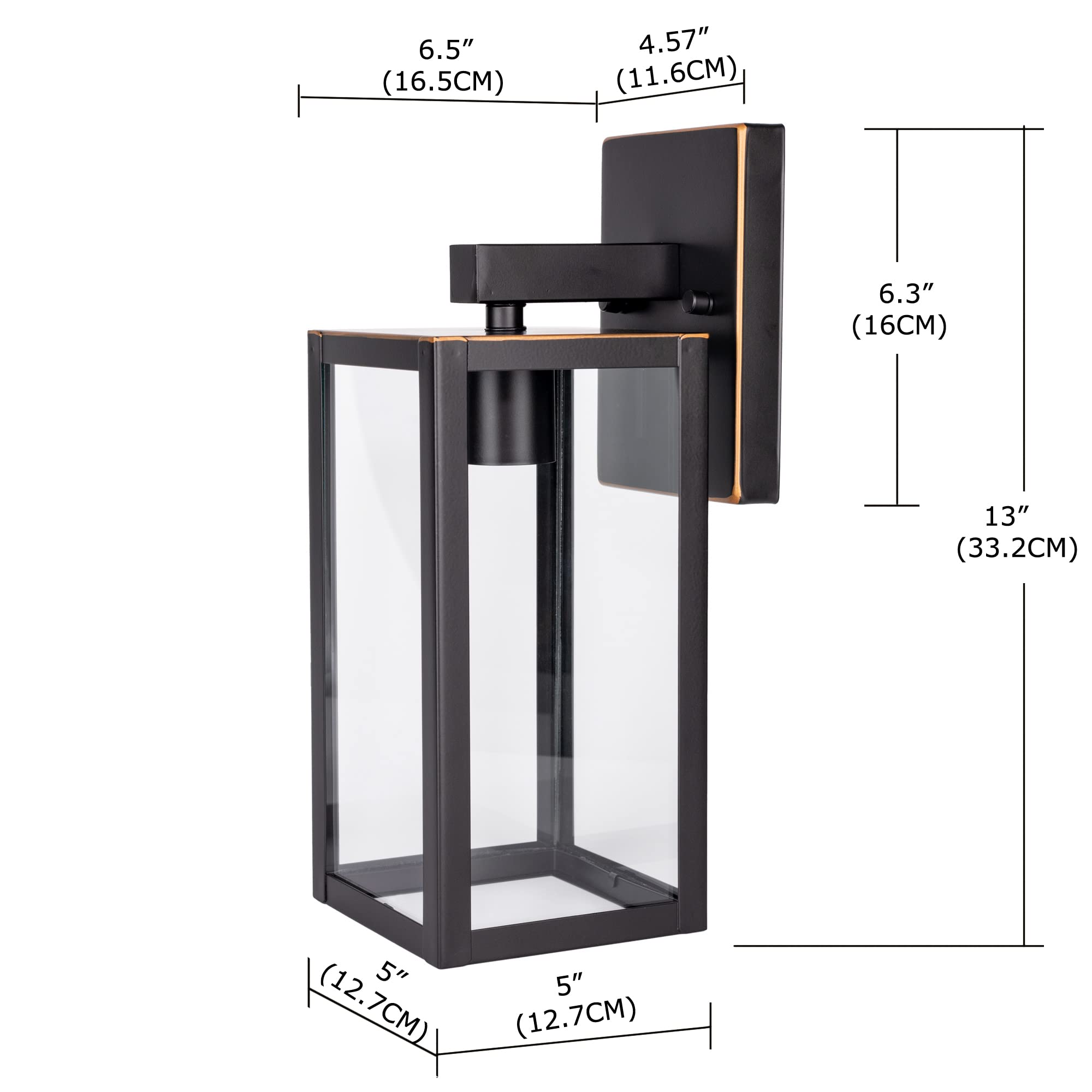 YaoKuem Outdoor Wall Lantern, Wall Sconce as Porch Lighting Fixture, E26 Medium Base, Metal Housing Plus Glass, Bulbs not Includ