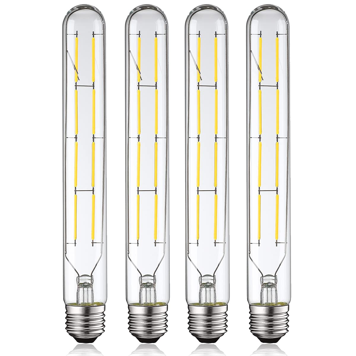 Xininsun Dimmable T10 Led Bulbs, 8.9 Inch Long Tubular Bulb,60-75 Equivalent,800Lm,E26,4000K Daylight,Clear Glass,For Cabinet Di