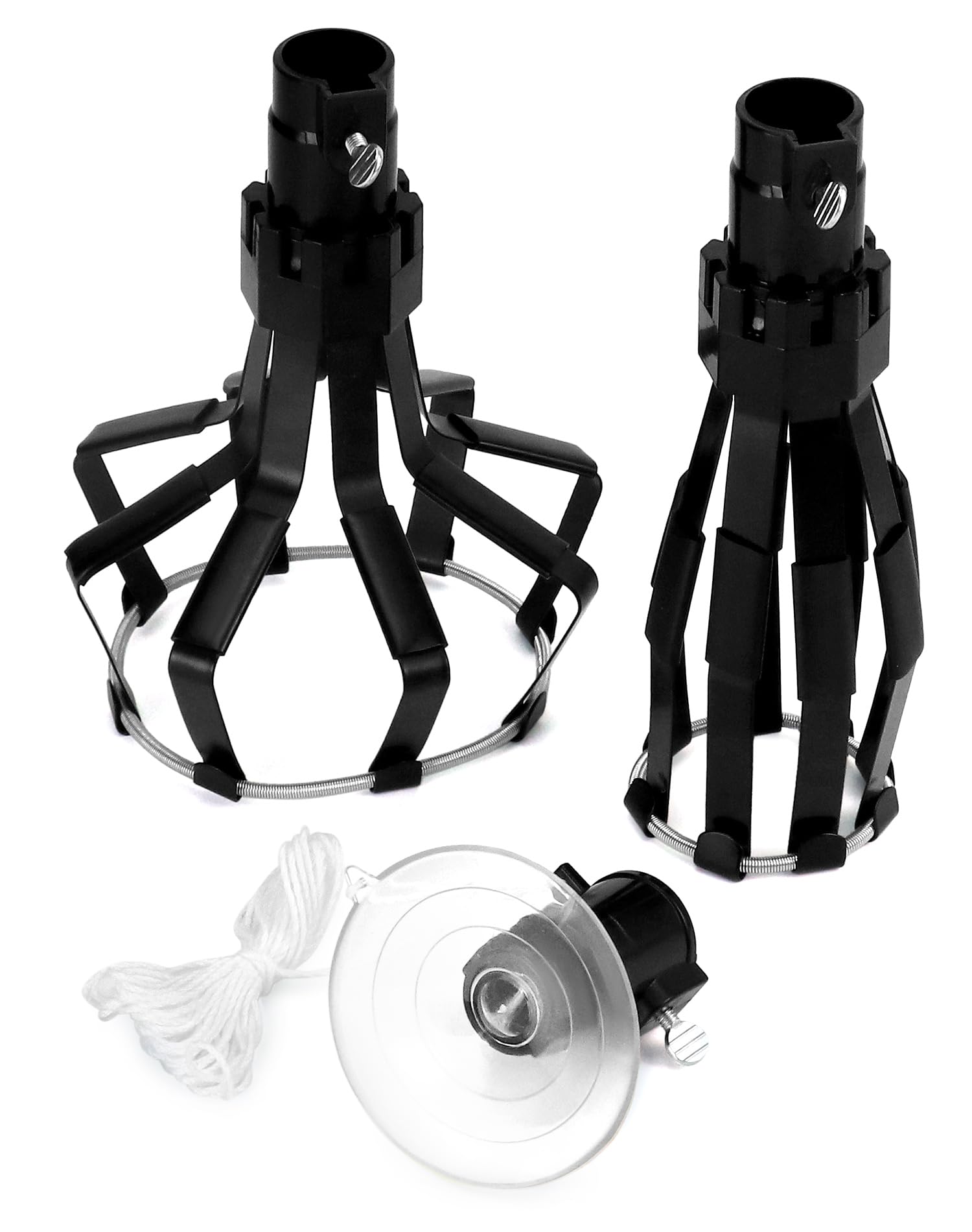 Qwork Professional Light Bulb Changer Kit - 3 Piece Set - Extension Pole Compatible, For High Ceiling Incandescent Bulbs With St