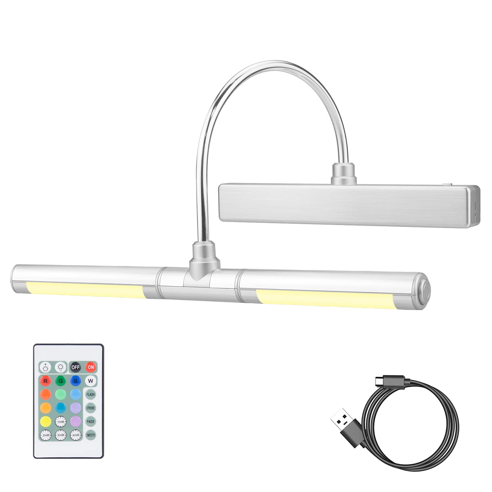 LUXSWAY Wireless Picture Lights for Paintings,Rechargeable Battery Art Display Light with Remote Control,Dimmable and Timer Off 