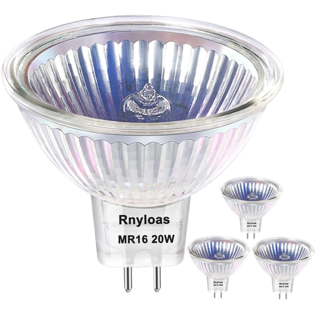 Rnyloas Mr16 Halogen Bulb, 3 Pack Mr16 12V 20W High Brightness 300Lm, Dimmable With Gu5.3 Base Long Lasting, 2800K Warm White Wi