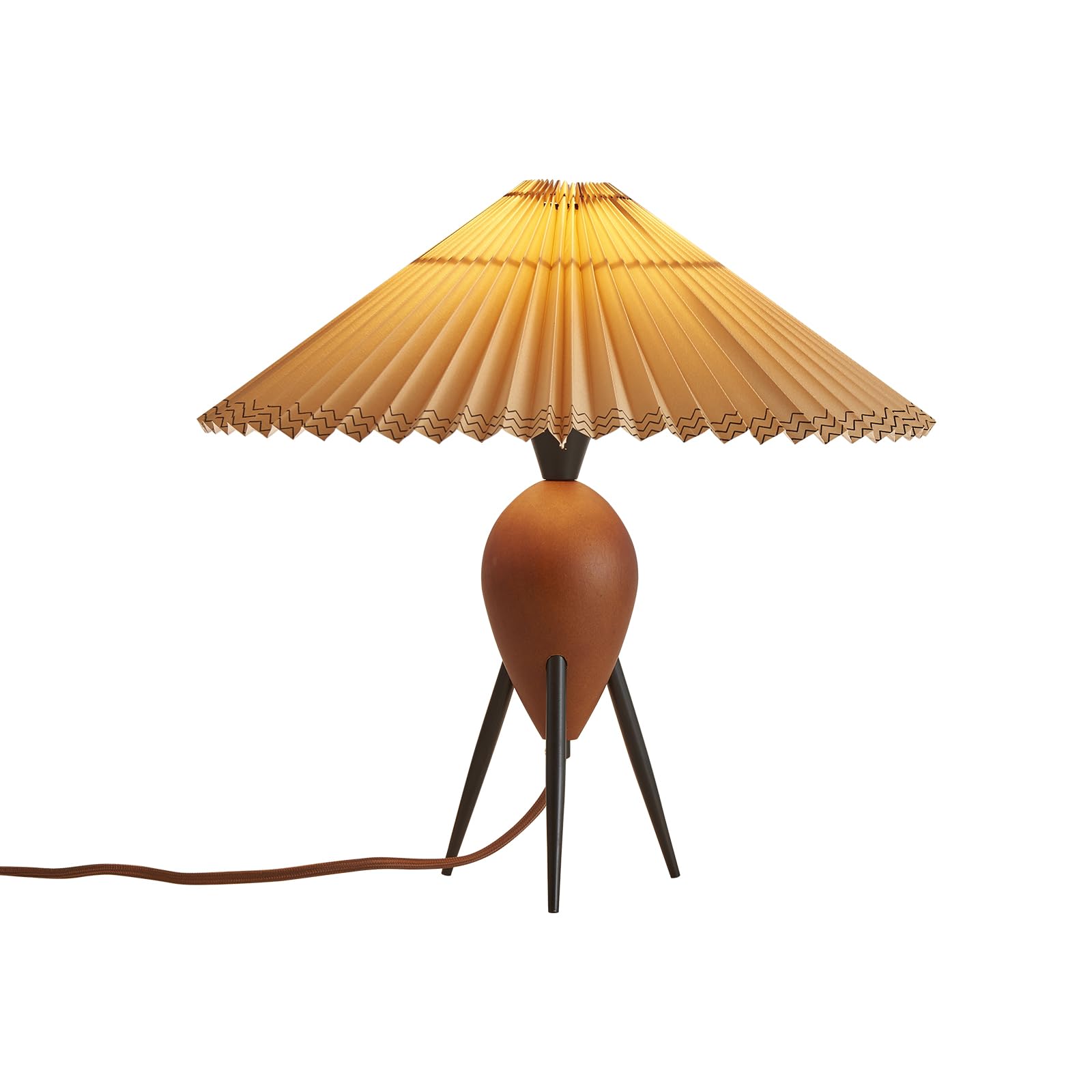 Fetason Red Wood Table Lamp Desk Lamp for Living Room Home Office, Modern Nightstand Table Lamp for Bedroom, Farmhouse Vintage D