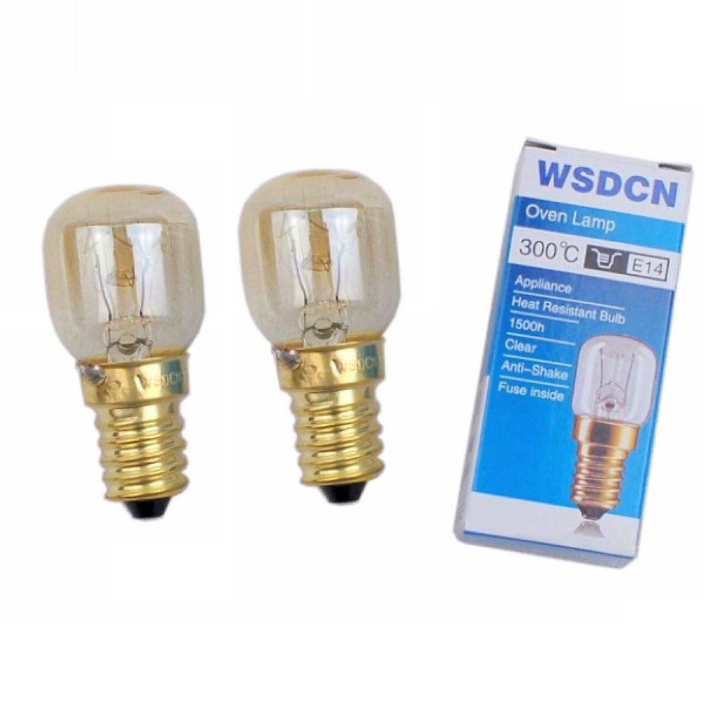 2 Pack, Fulfilled By Amazon, Wsdcn E14 T22 15W 120V 120 Volt (110V~130V) Oven Light Bulb Oven Lamp Heat Resistant Bulb 300°C