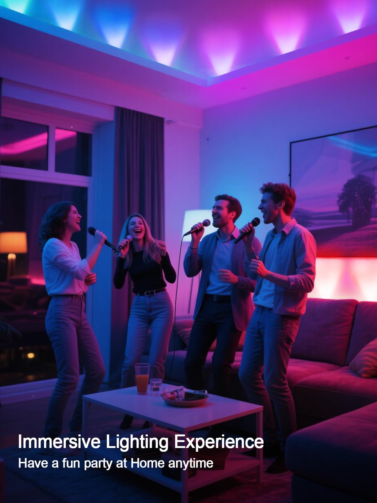 Tyute LED Strip Lights, 9.8ft RGB TV Backlight for 35-55" TVs, Music Sync, APP & Remote Control, Plastic, Model T-DSTJD-3M