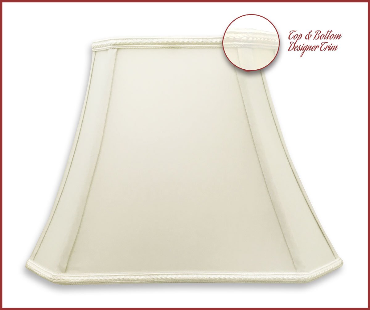 Royal Designs Rectangle Bell W Cut Corners Designer Lamp Shade, White, (6.25 X 8) X (11 X 16)12