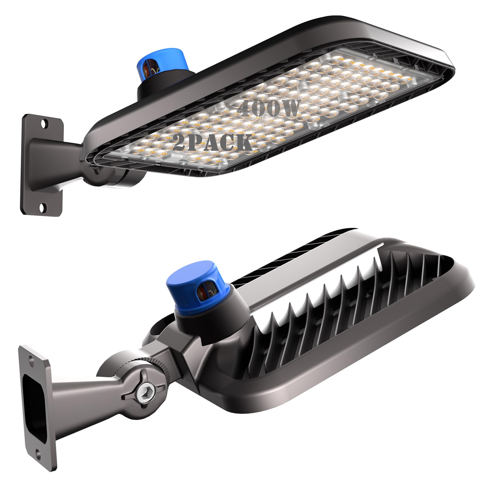 Lightdot 400W LED Parking Lot Lights, 60000LM, IP65, Aluminum, Brown, Model LSB-06, 2Pack, Coverage 66~121Ft at Height 