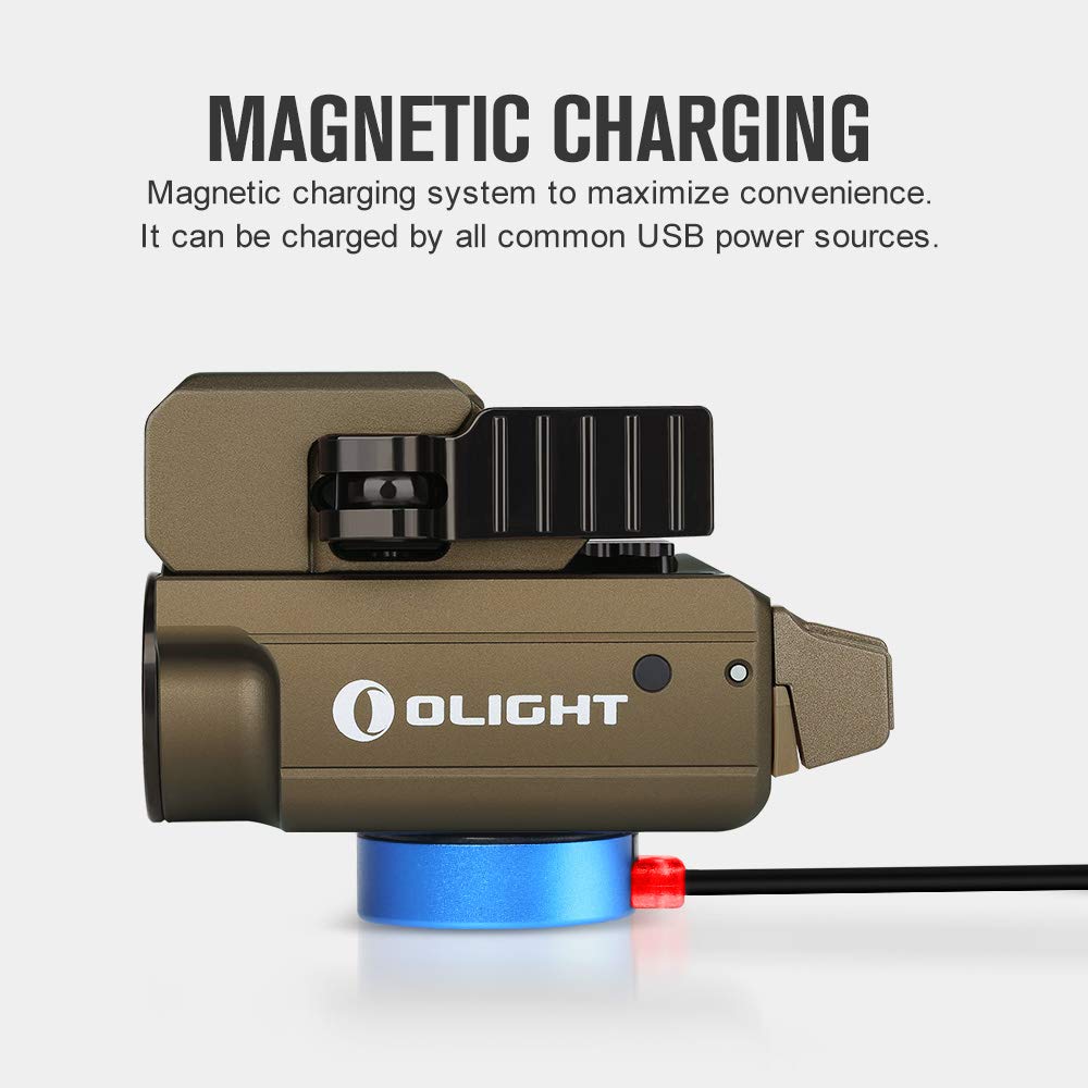OLIGHT PL-Mini 2 Valkyrie 600 Lumens Magnetic USB Rechargeable Compact Hunting Gear with Adjustable Rail, High Performance CW LE