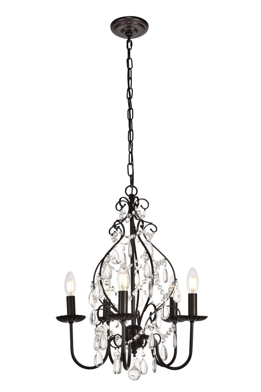 Elegant Lighting Living District Blaise 5-Light Transitional Metal Pendant in Oil Rubbed Bronze