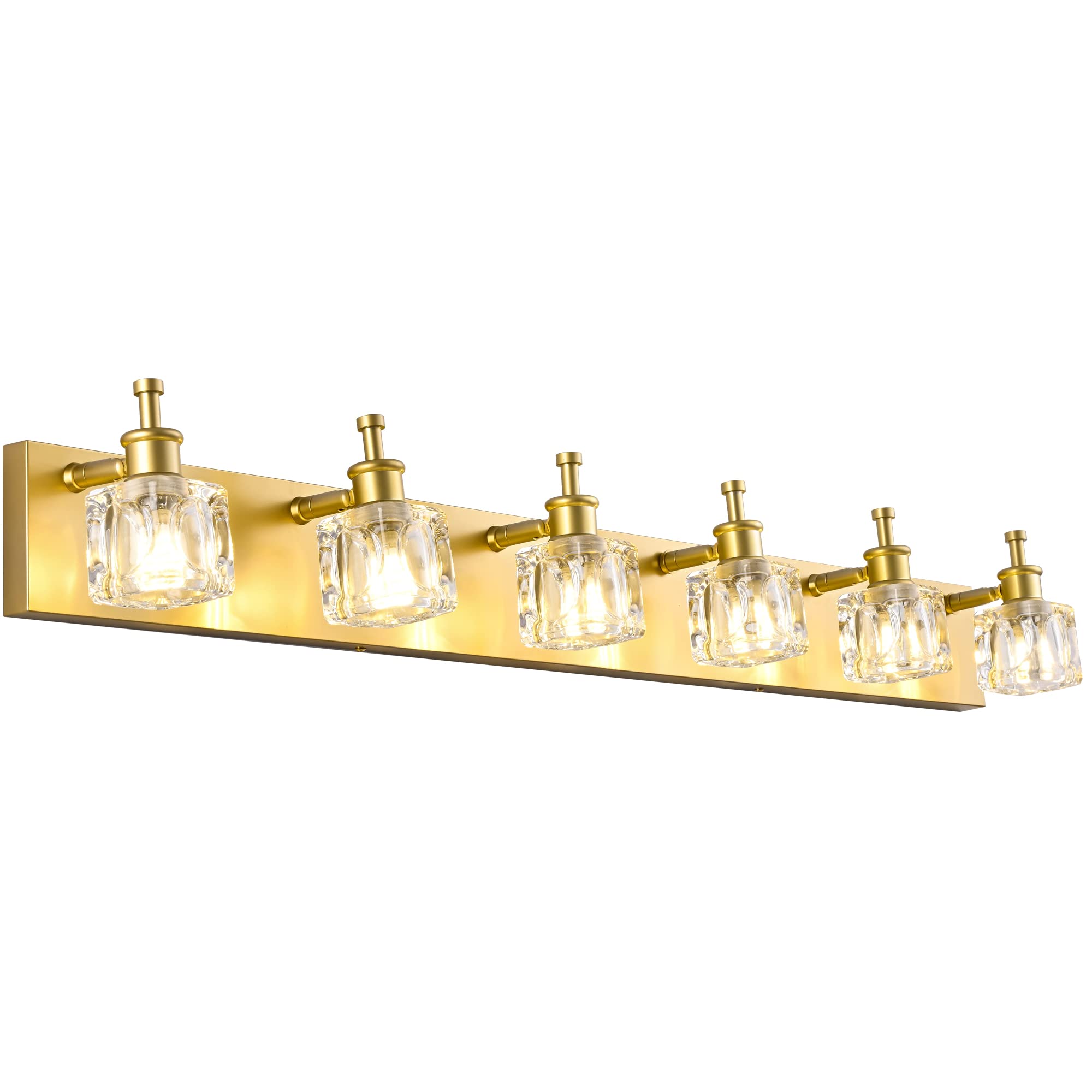 PRESDE 6 Light Bathroom Vanity Light Modern Gold Crystal Fixtures Over Mirror - Model f67bbdd5-3720-4351-9844-03f07d359eac