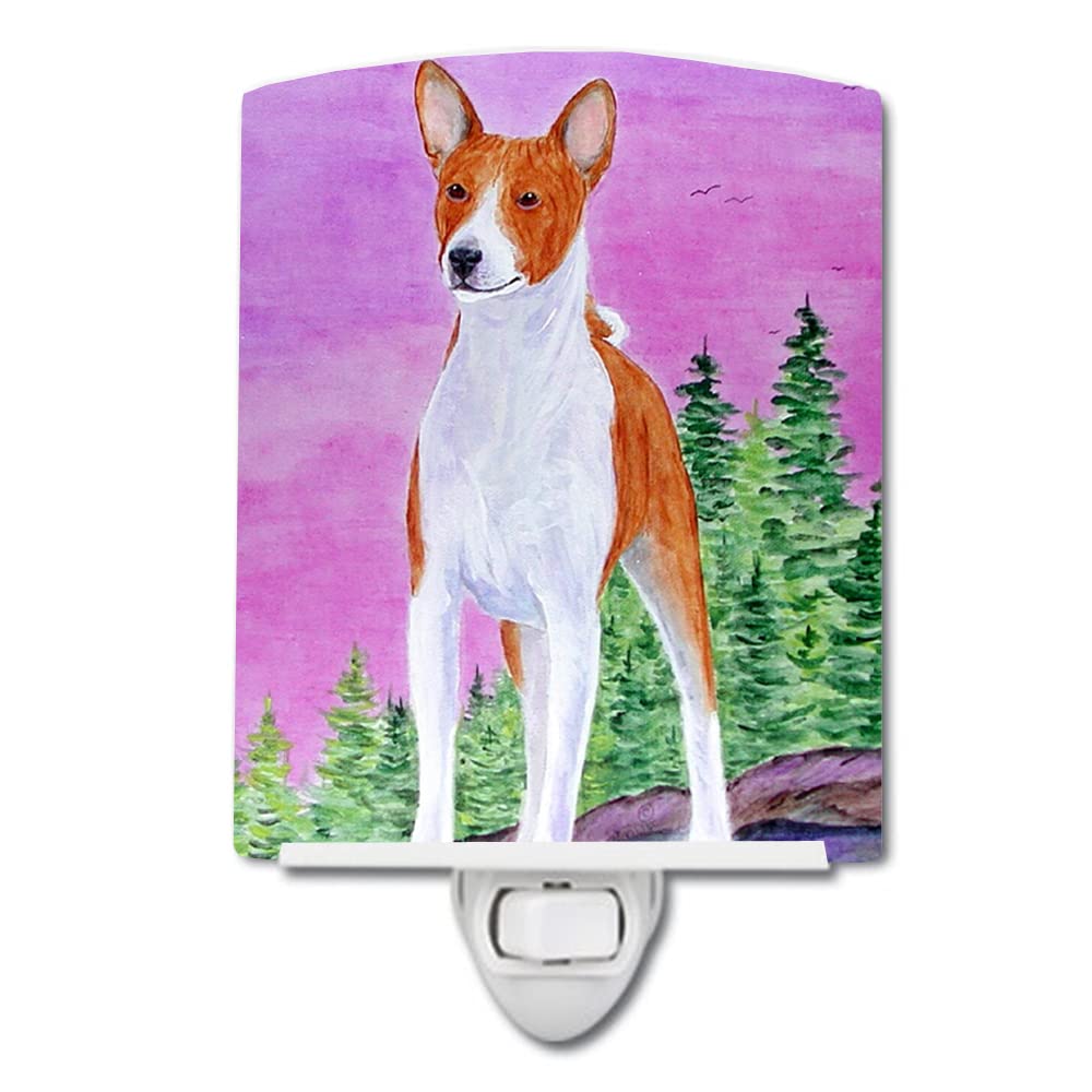 Caroline'S Treasures Ss8611Cnl Basenji Ceramic Night Light Compact, Ul-Certified, Ideal For Bedroom, Bathroom, Nursery, Hallway, Kitchen, 6X4X3, Multicolor