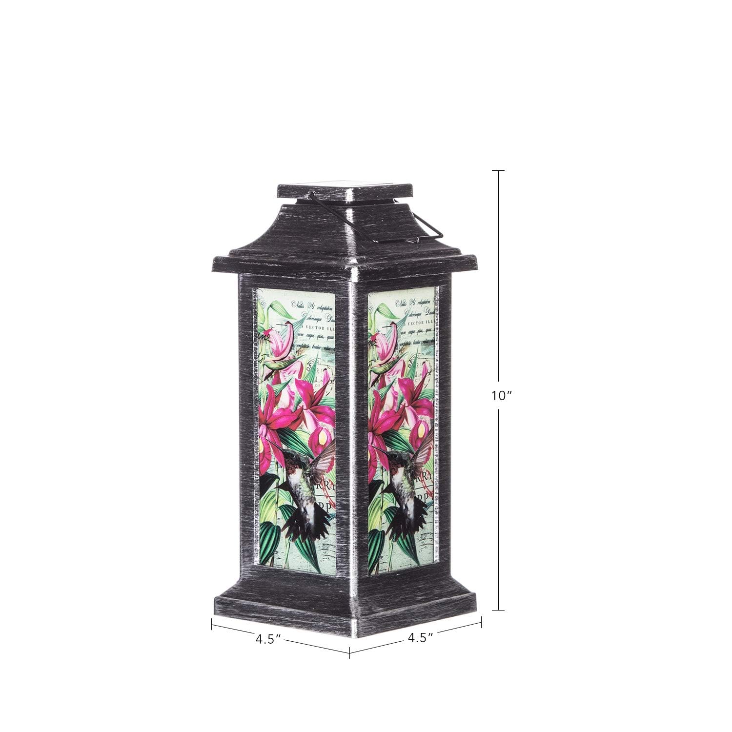 Topadorn Vintage Solar Lantern - Hummingbird Design, Waterproof Hanging Lamp for Outdoor Garden & Patio Décor, Solar-Powered, Model 2LA972AEC-GS
