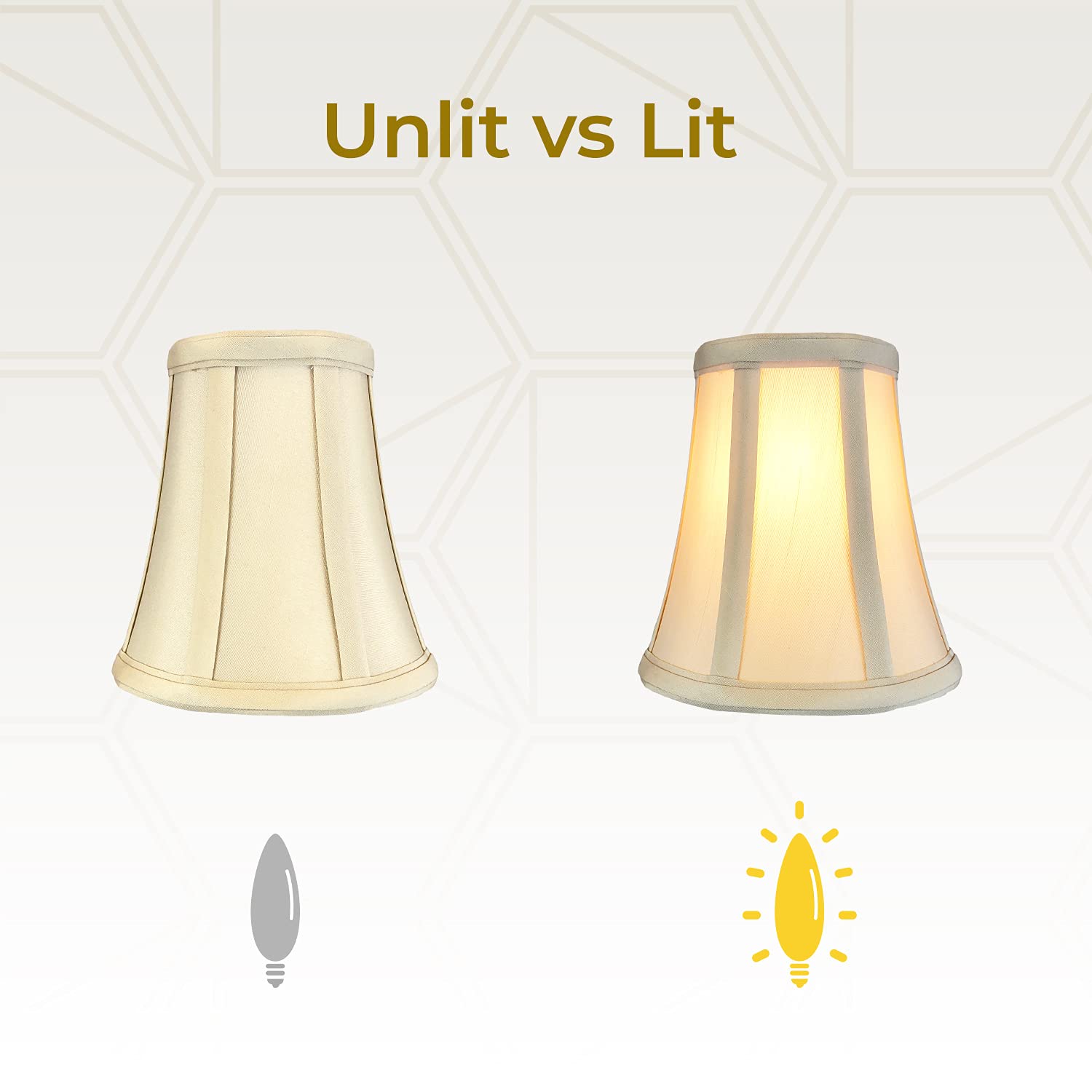 Royal Designs, Inc. True Bell Lamp Shade With Flame Clip Fitter, Bs-704Fc-6Bg-6, Beige, 3.5 X 6 X 6.25, Set Of 6