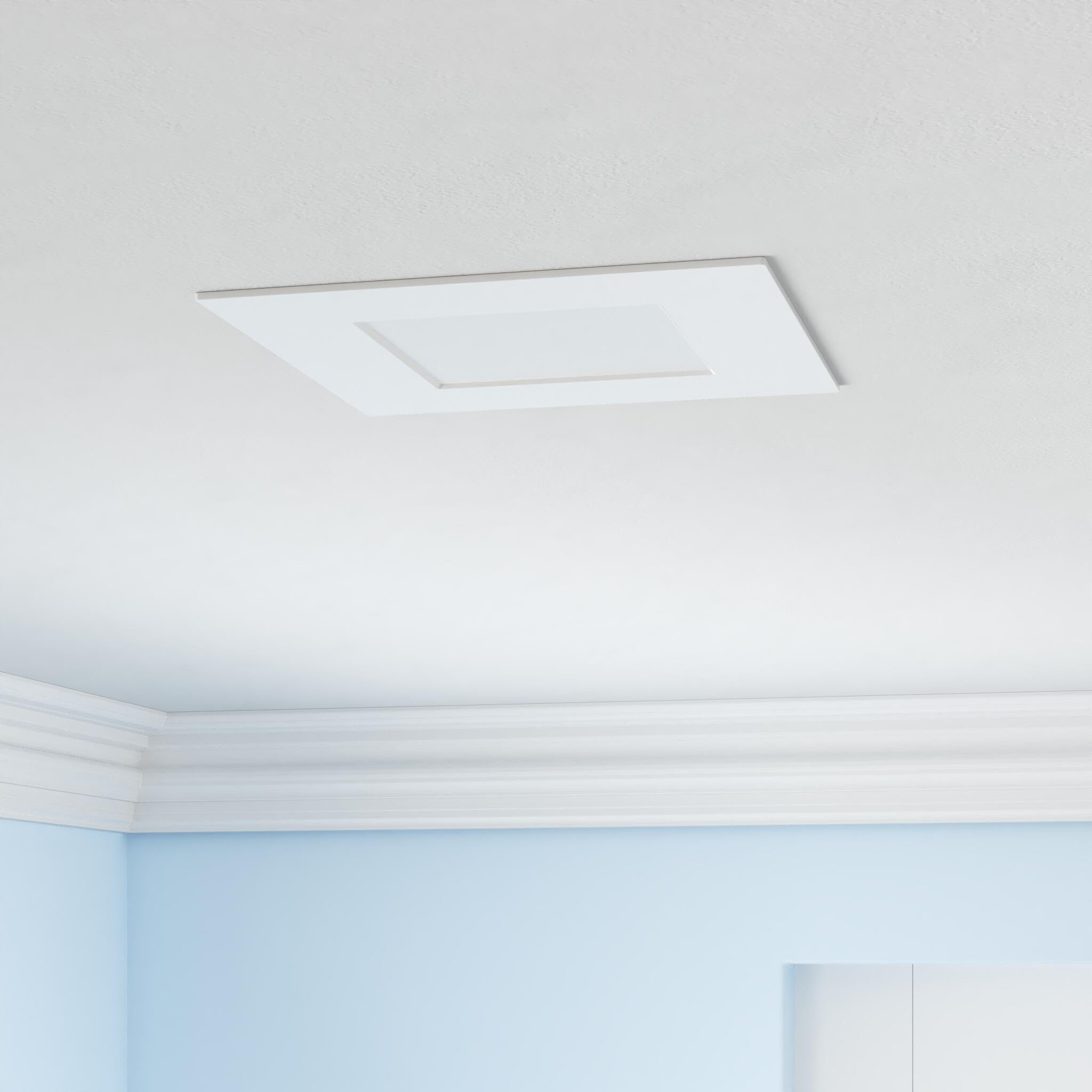 LUXRITE 6 Inch Ultra Thin Square LED Recessed Light, Dimmable, 12W, 1000 Lumens, IC & Wet Rated, 6 Pack, 5